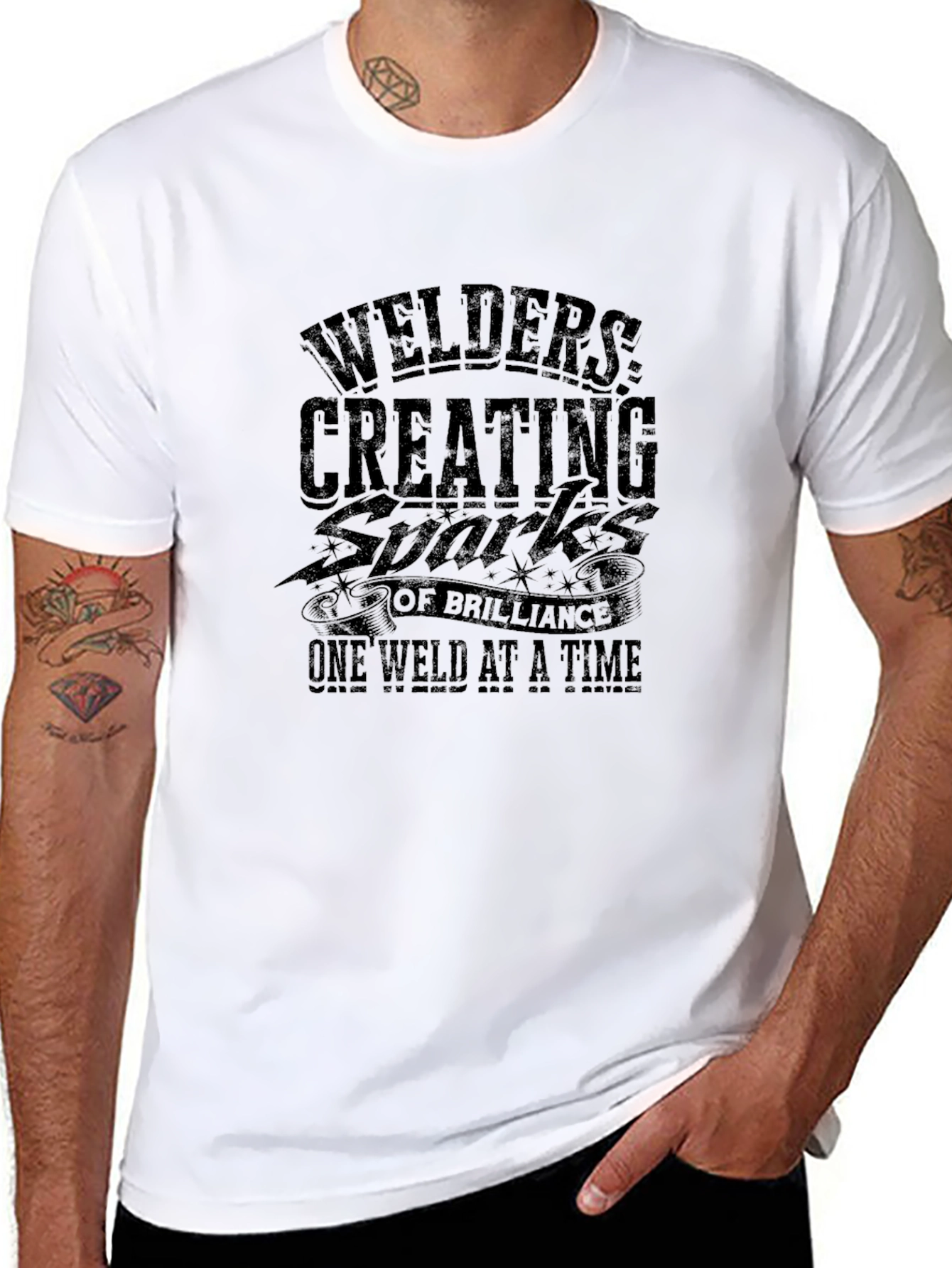 Welders Creating Sparks Graphic Tee