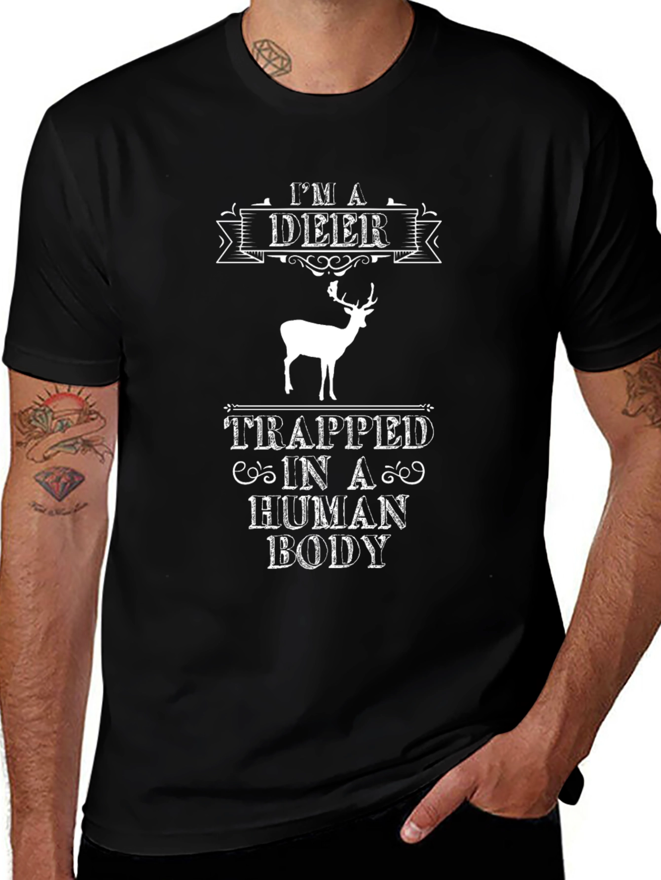 Deer Trapped in Human Body Graphic Tee