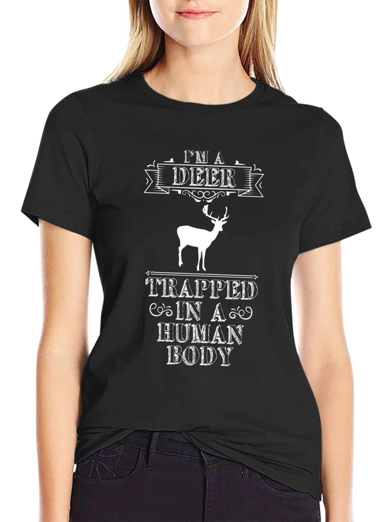 Deer Trapped in Human Body Graphic Tee