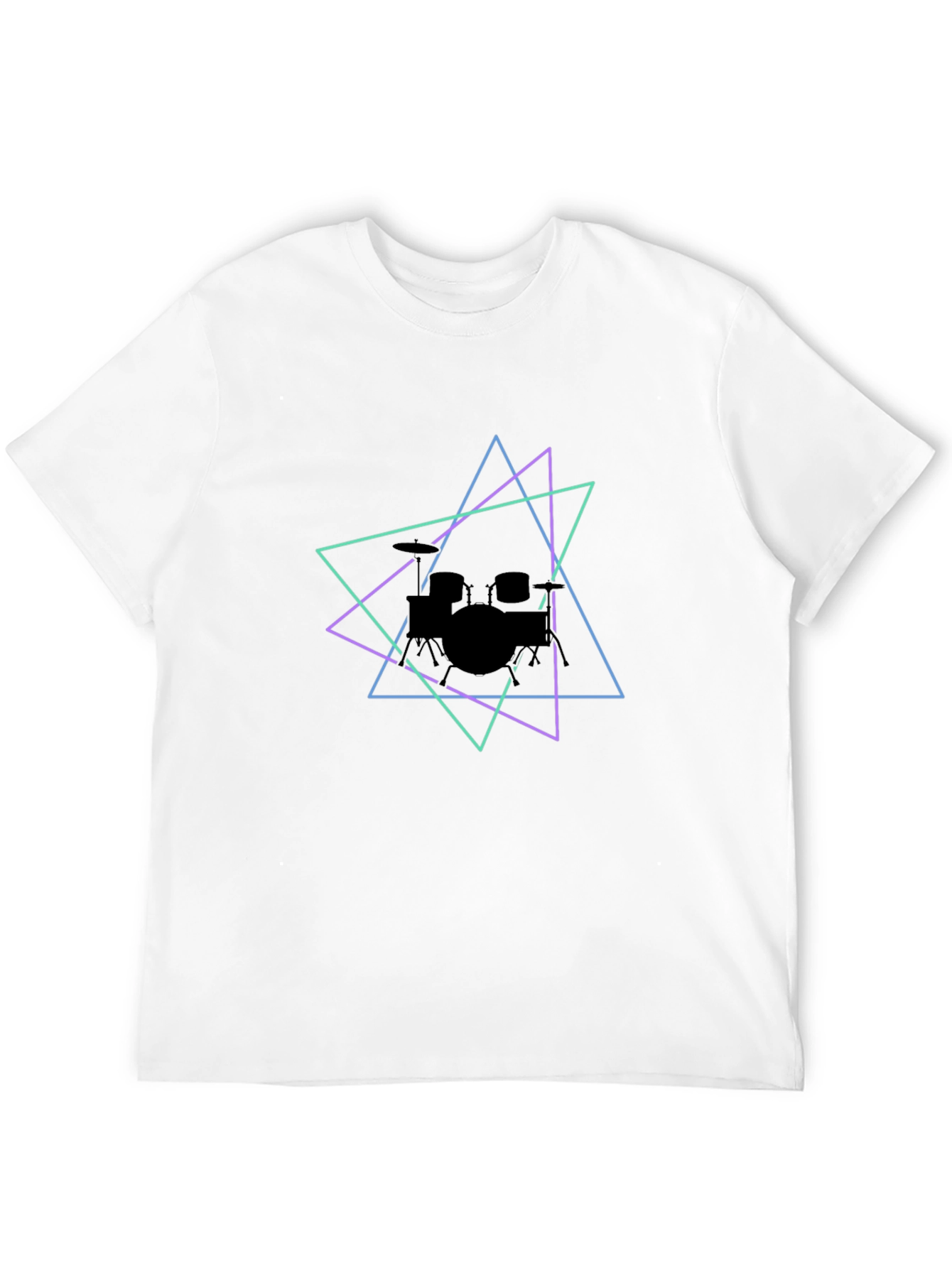 Geometric Drum Kit Graphic Tee - Black