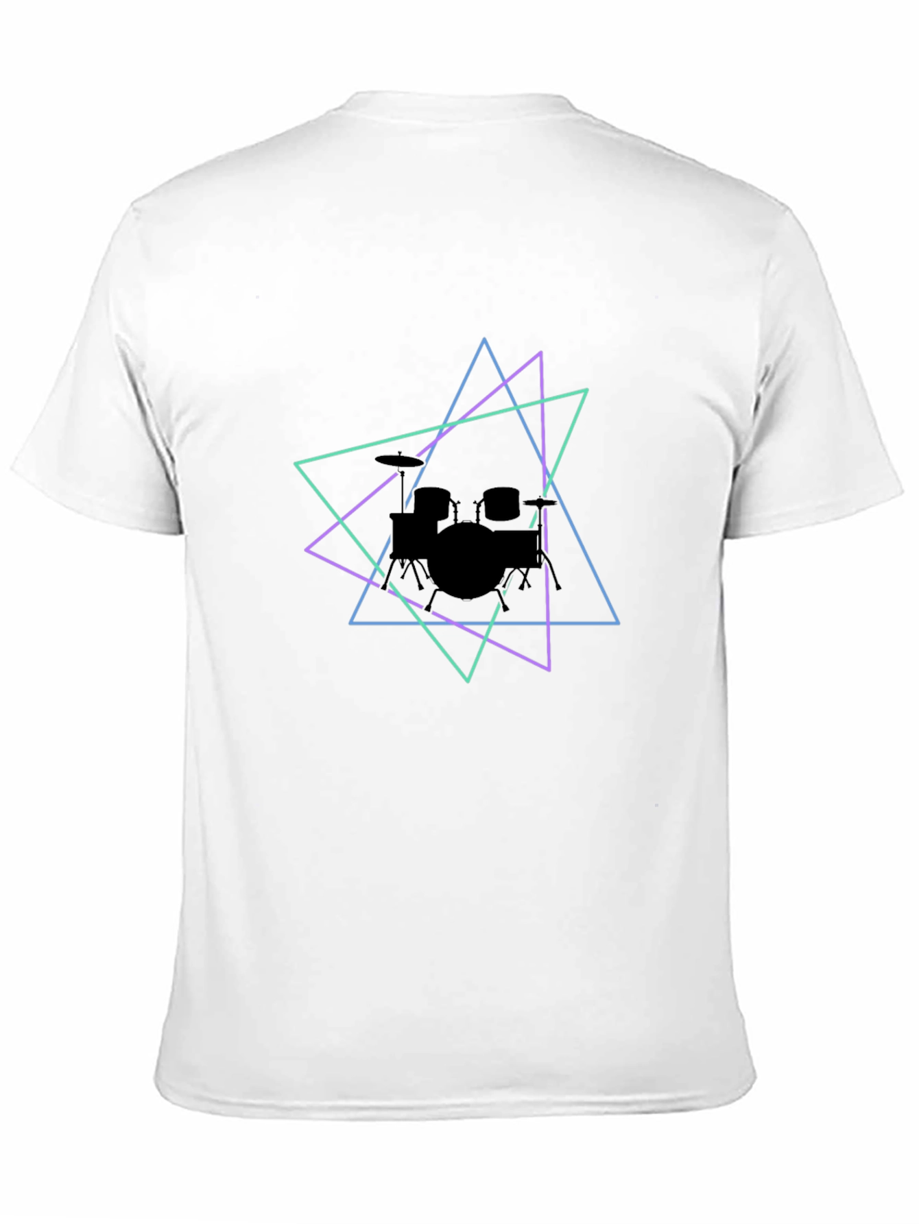Geometric Drum Kit Graphic Tee - Black