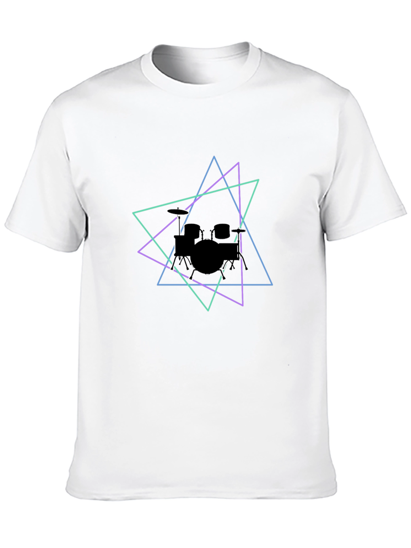Geometric Drum Kit Graphic Tee - Black