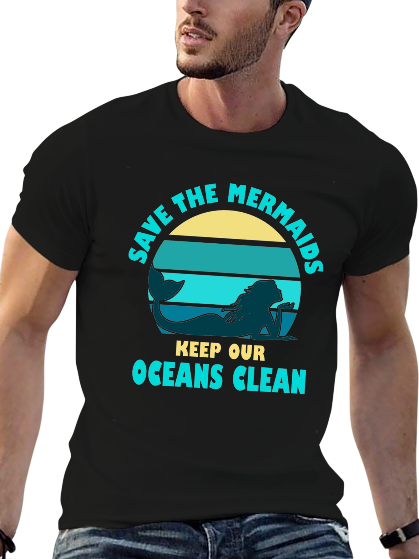 Save the Mermaids Graphic Tee - Ocean Conservation T-Shirt