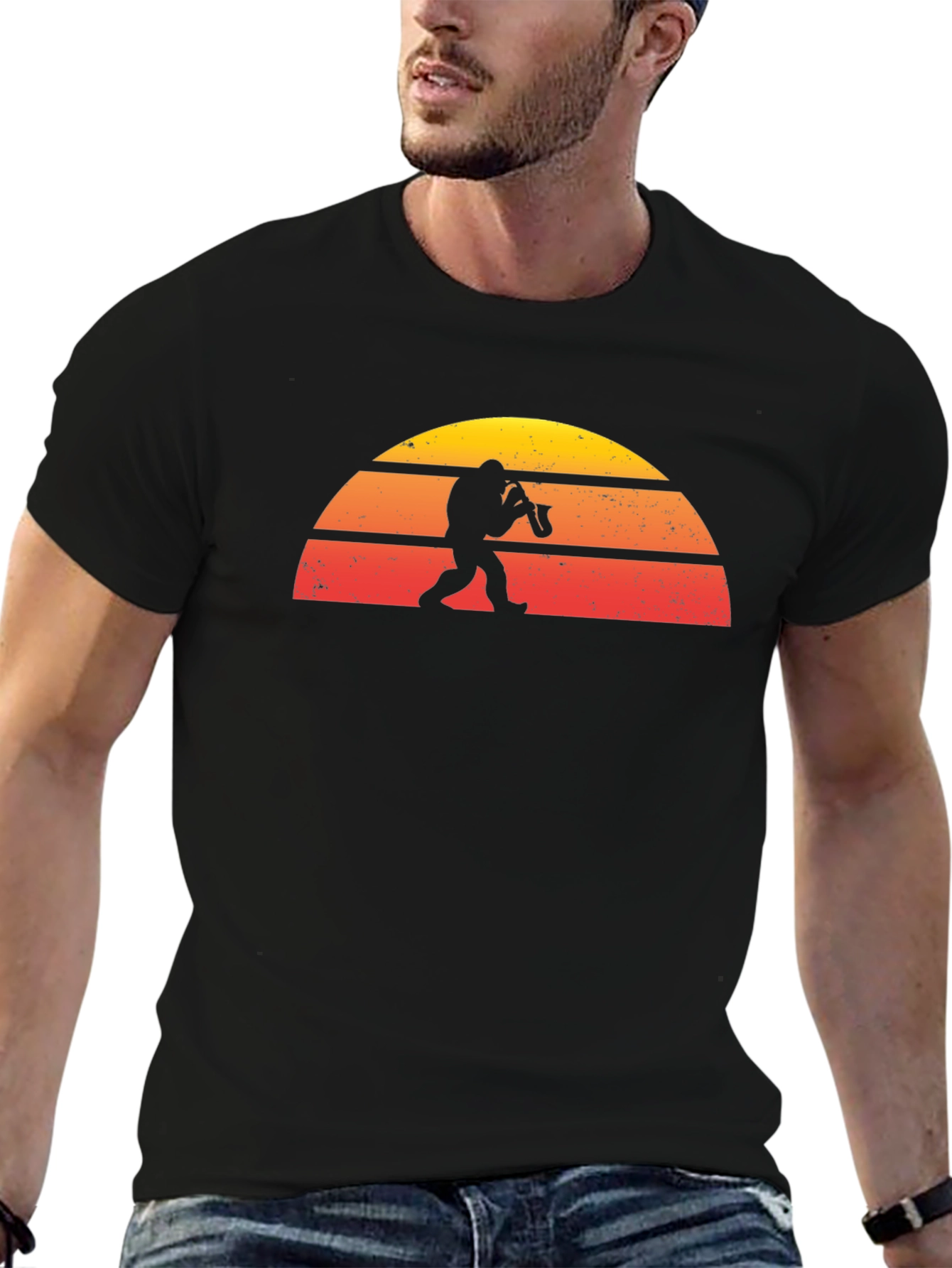 Saxophone Sasquatch Sunset Graphic Tee