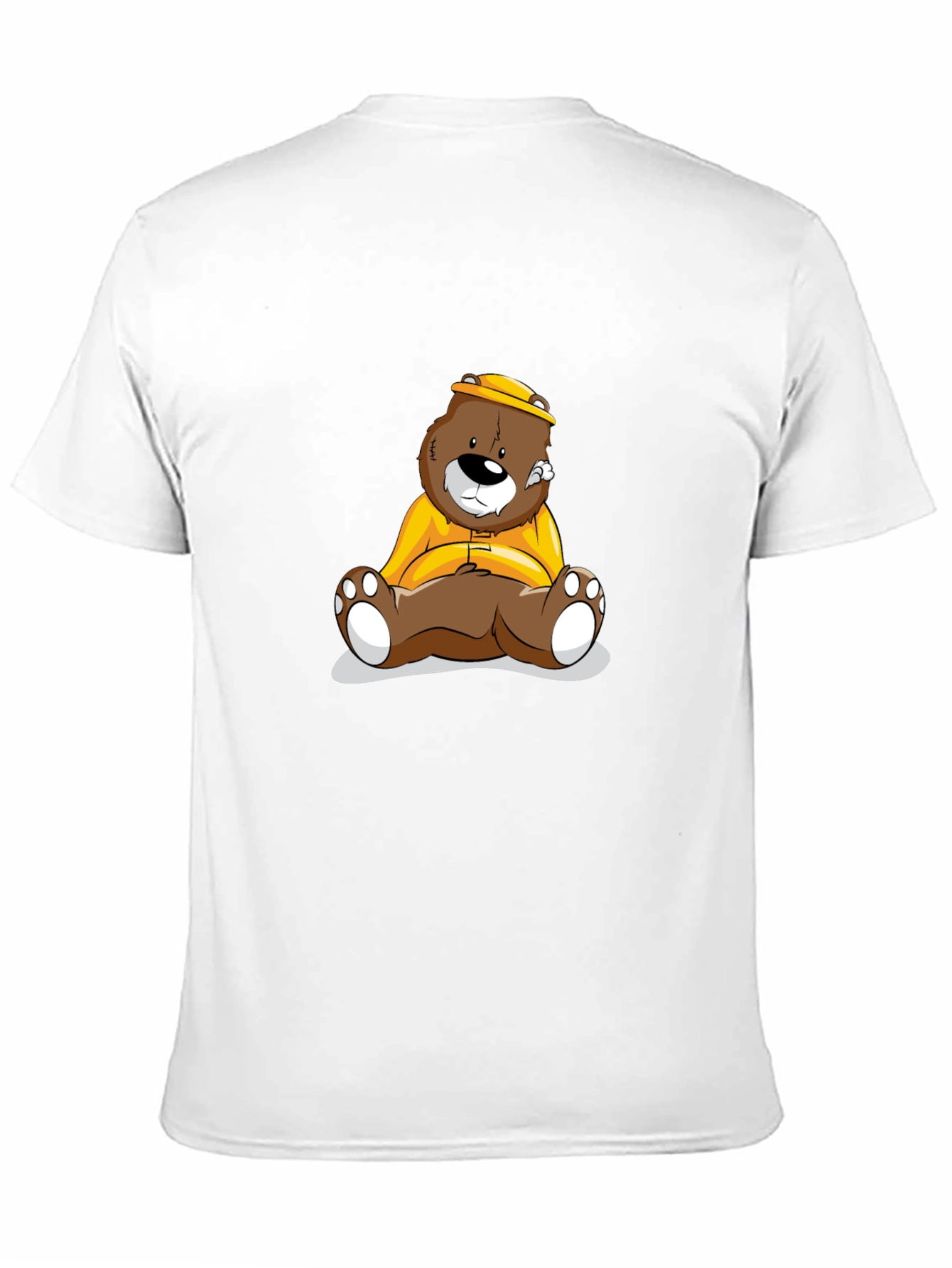 Bear Cartoon Print Black T-Shirt