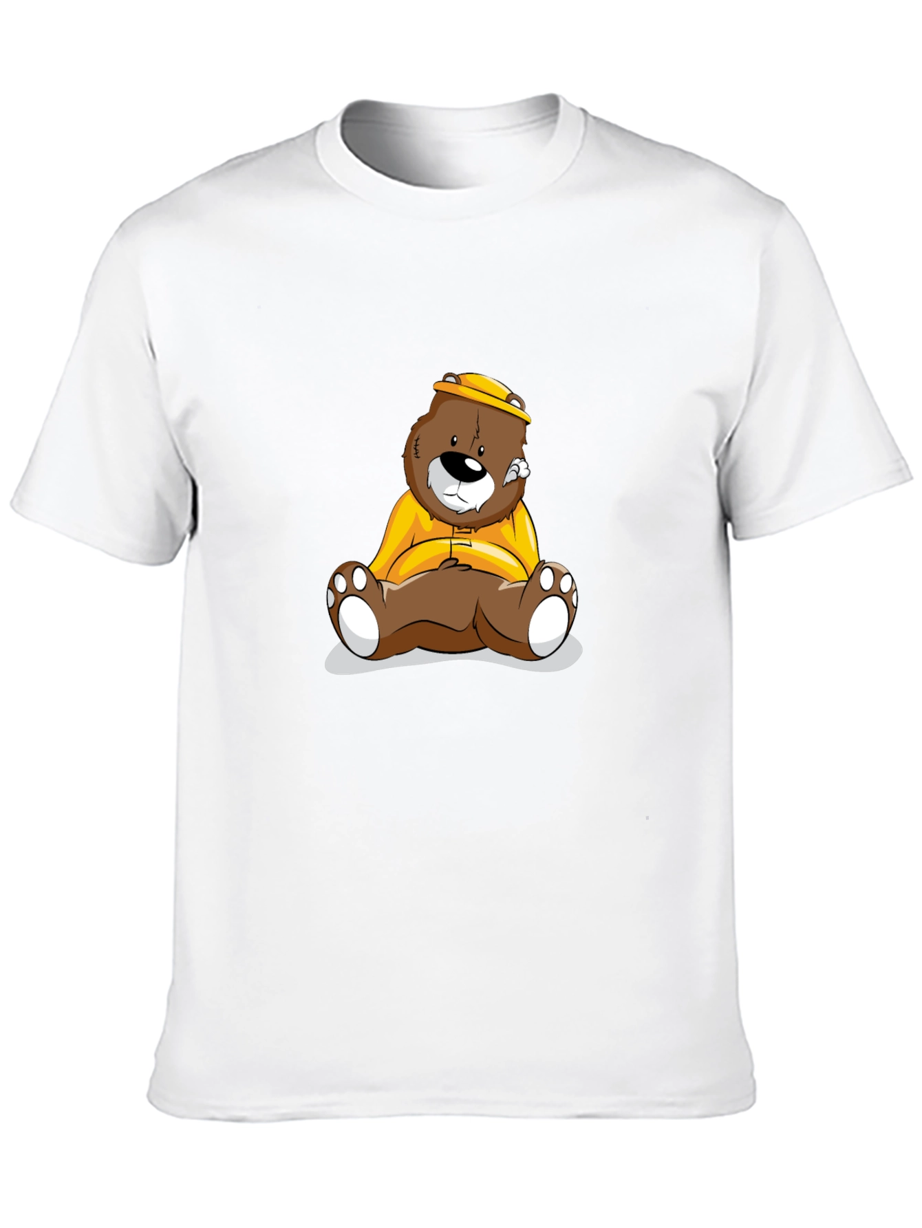 Bear Cartoon Print Black T-Shirt