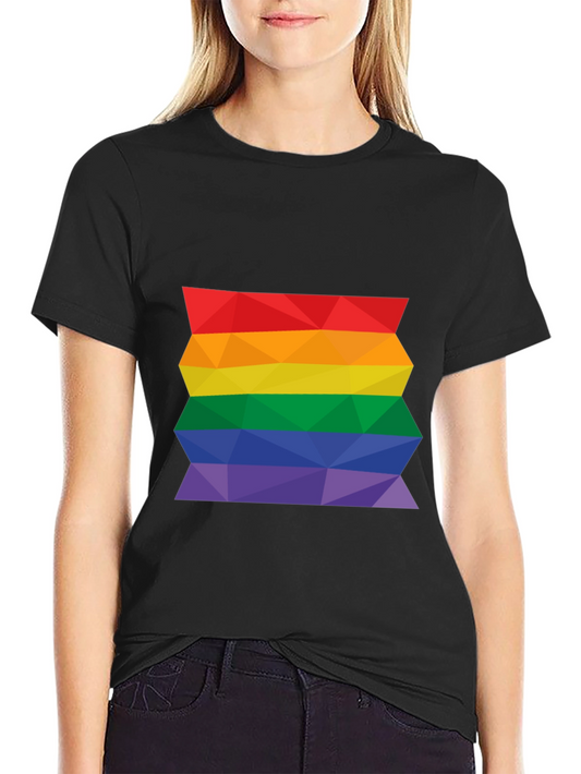 Geometric Pride Flag T-Shirt - Black