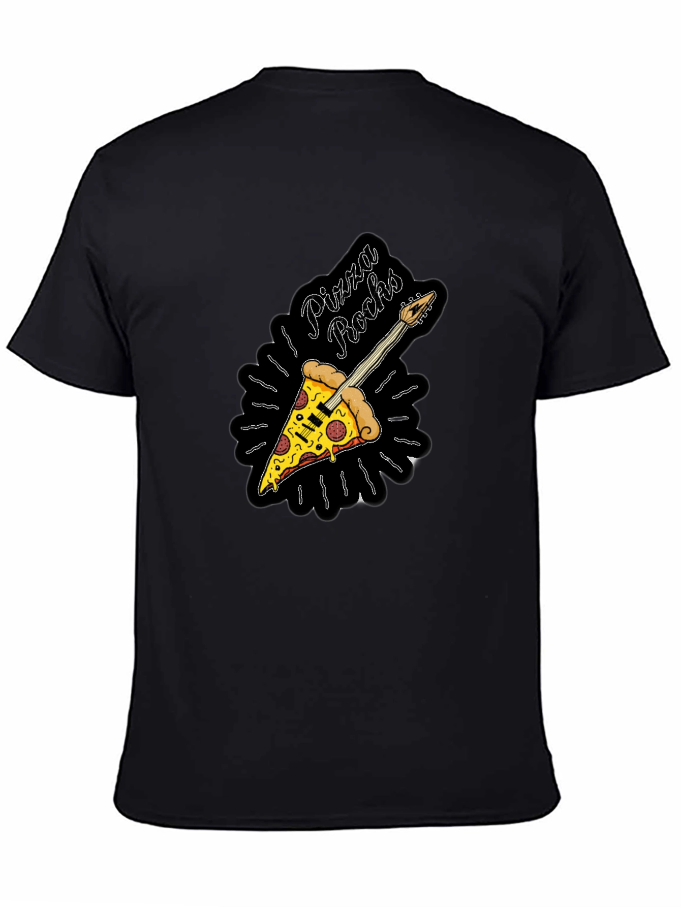 Pizza Rocks Black Graphic Tee