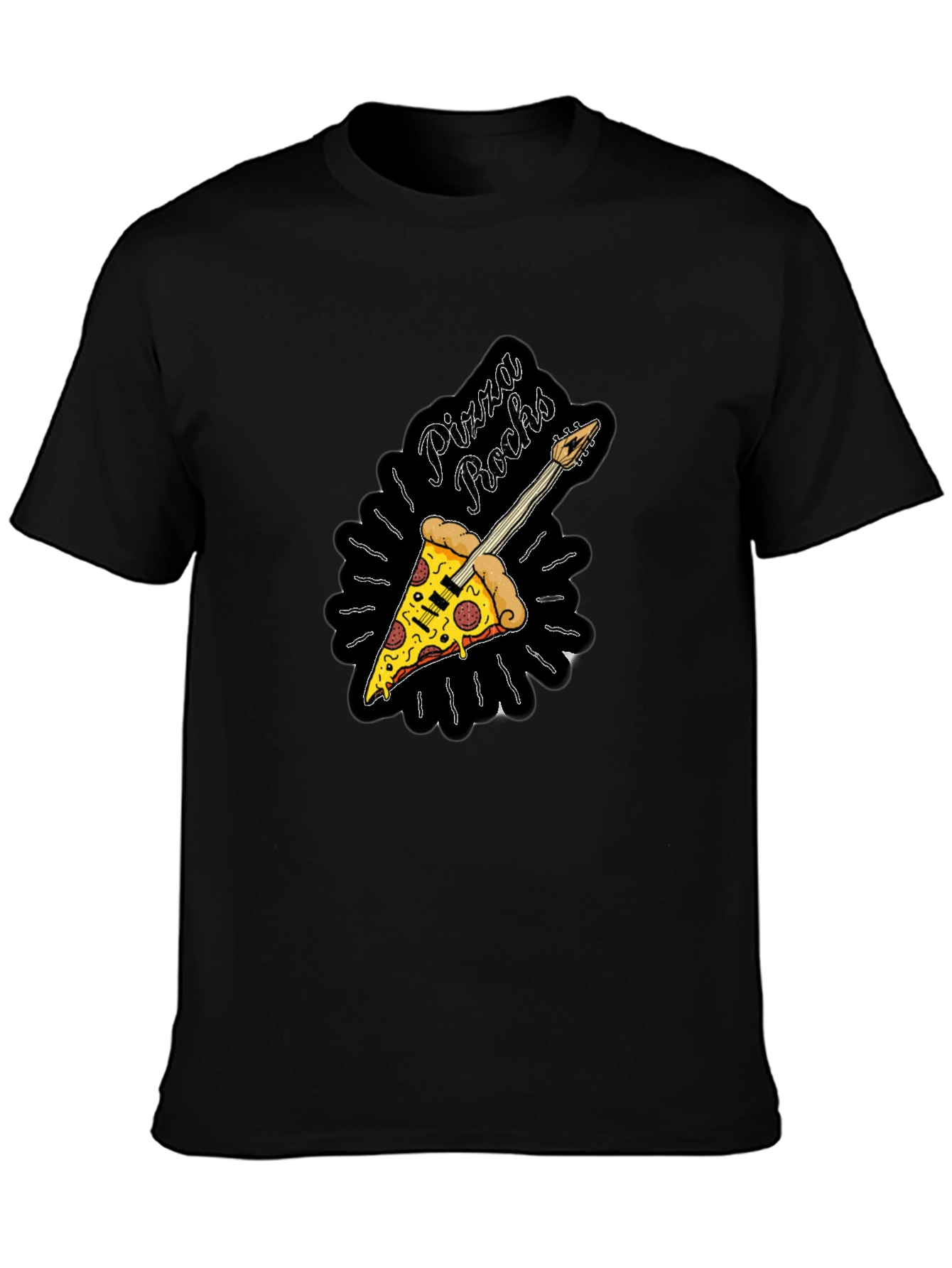 Pizza Rocks Black Graphic Tee