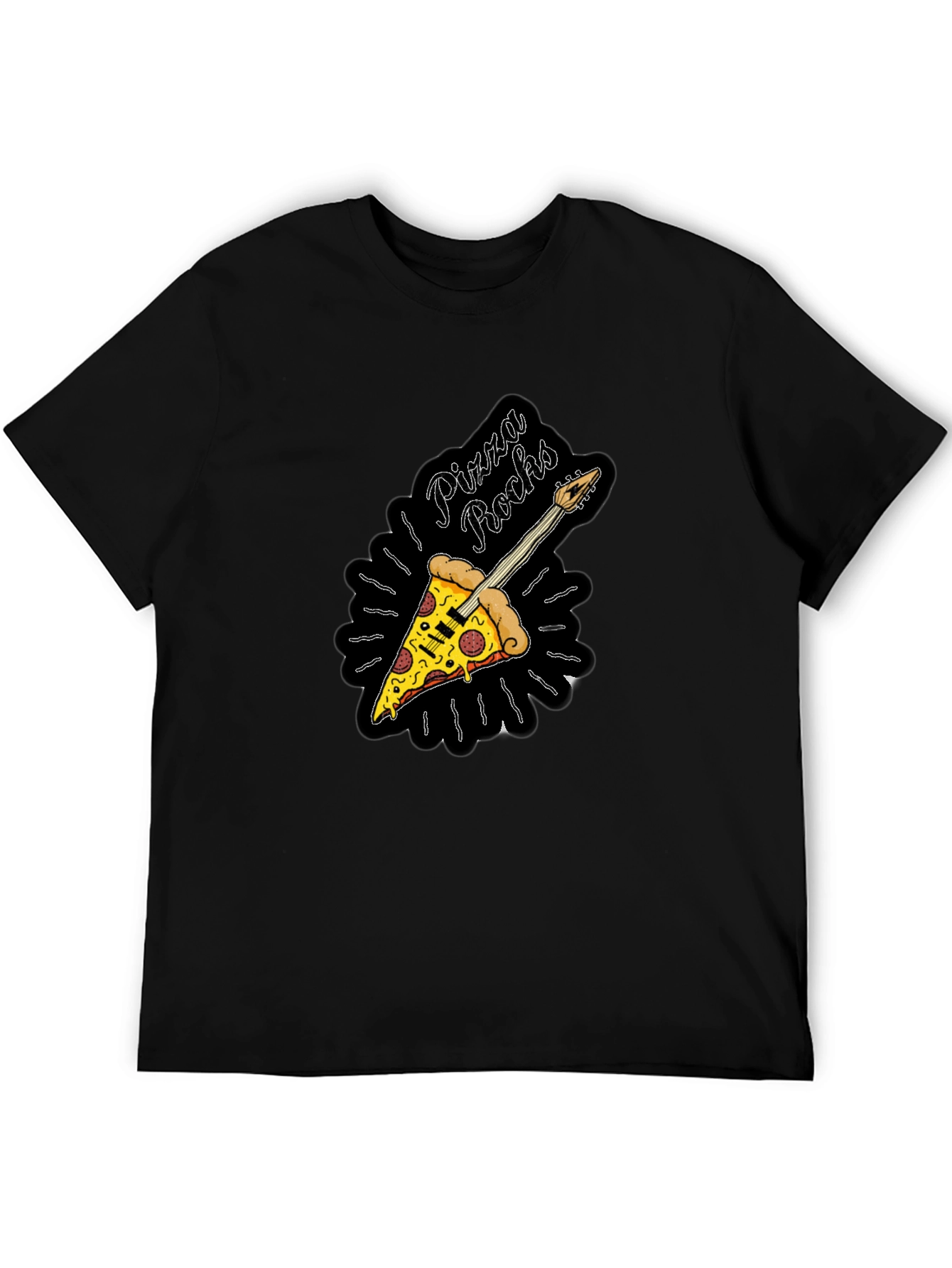 Pizza Rocks Black Graphic Tee