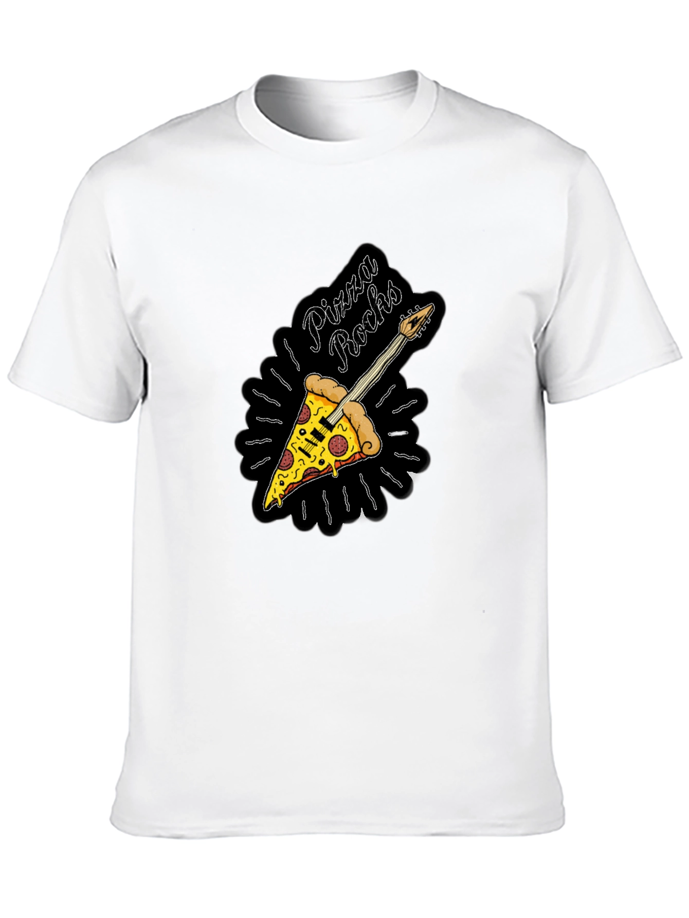 Pizza Rocks Black Graphic Tee