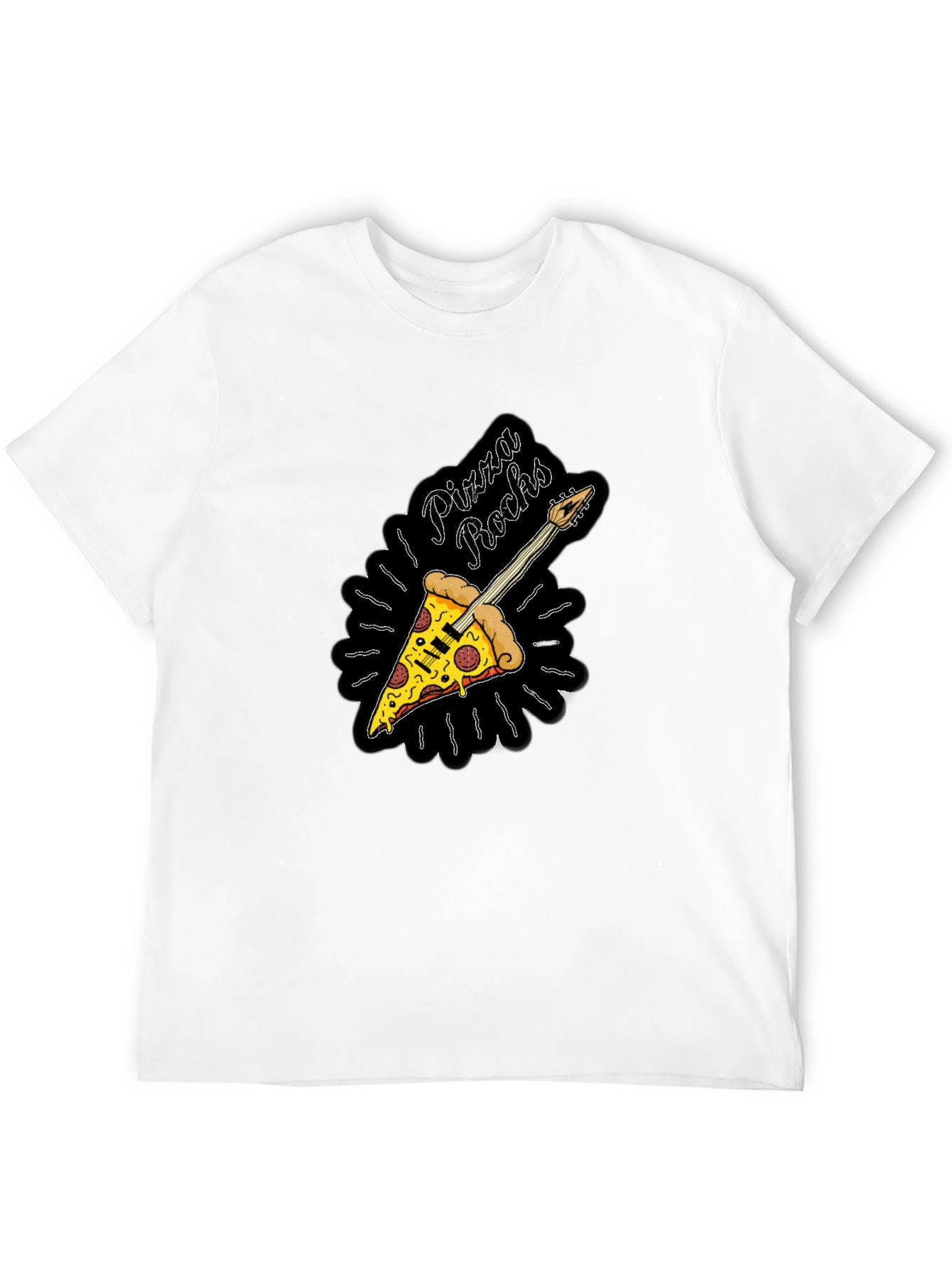 Pizza Rocks Black Graphic Tee