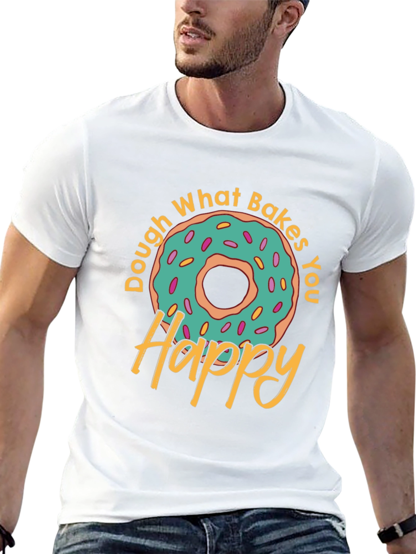 Doughnut Happy T-Shirt - Novelty Food Tee