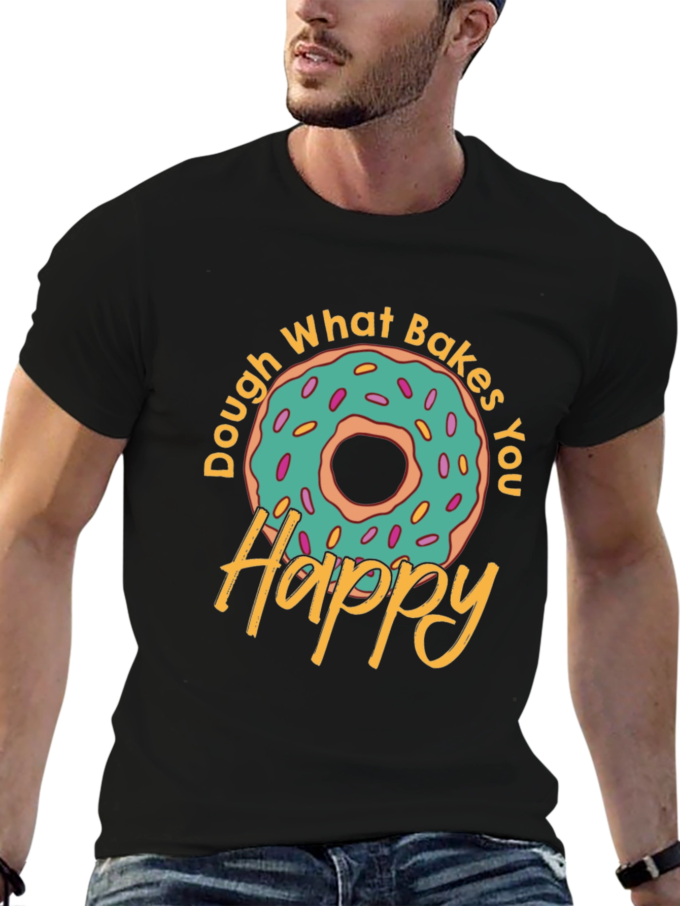 Doughnut Happy T-Shirt - Novelty Food Tee