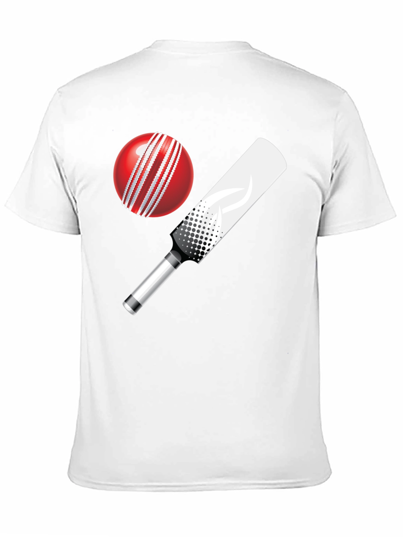 Cricket Ball and Bat Graphic T-Shirt