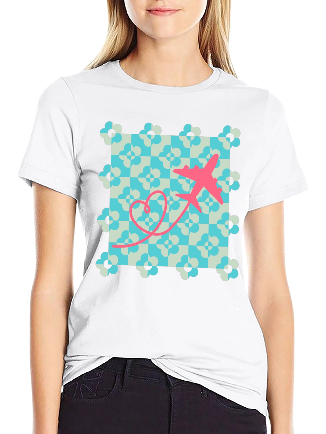 Retro Airplane Heart T-Shirt