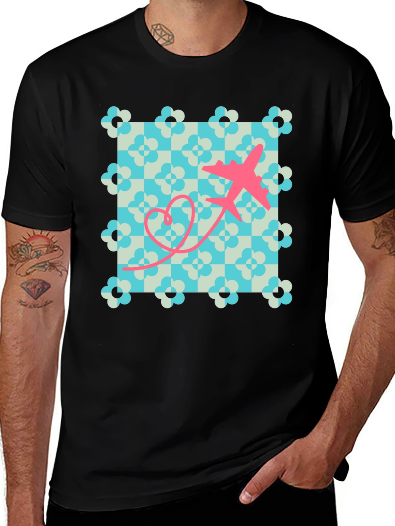 Retro Airplane Heart T-Shirt