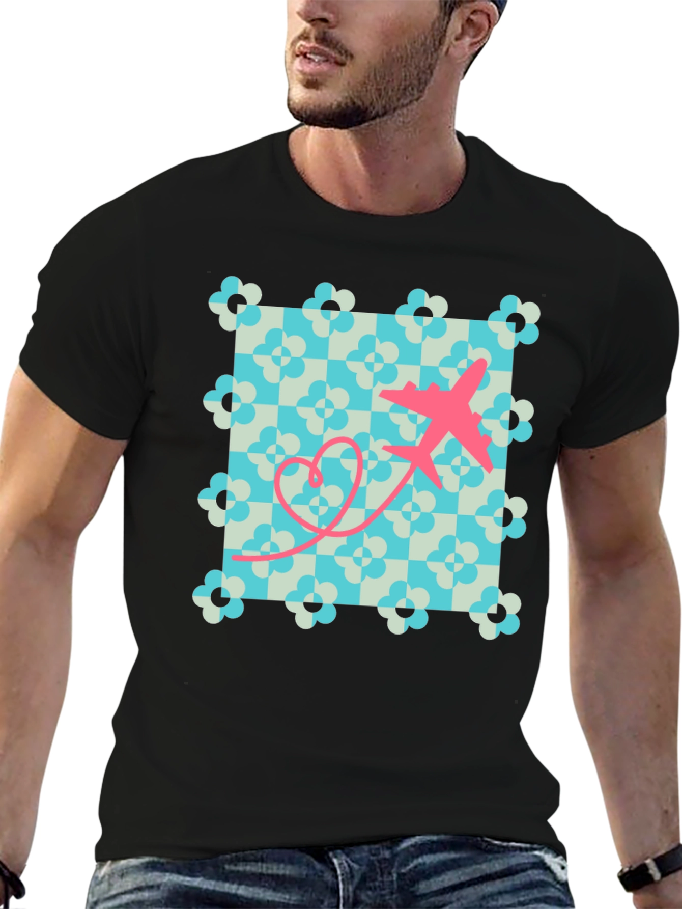 Retro Airplane Heart T-Shirt