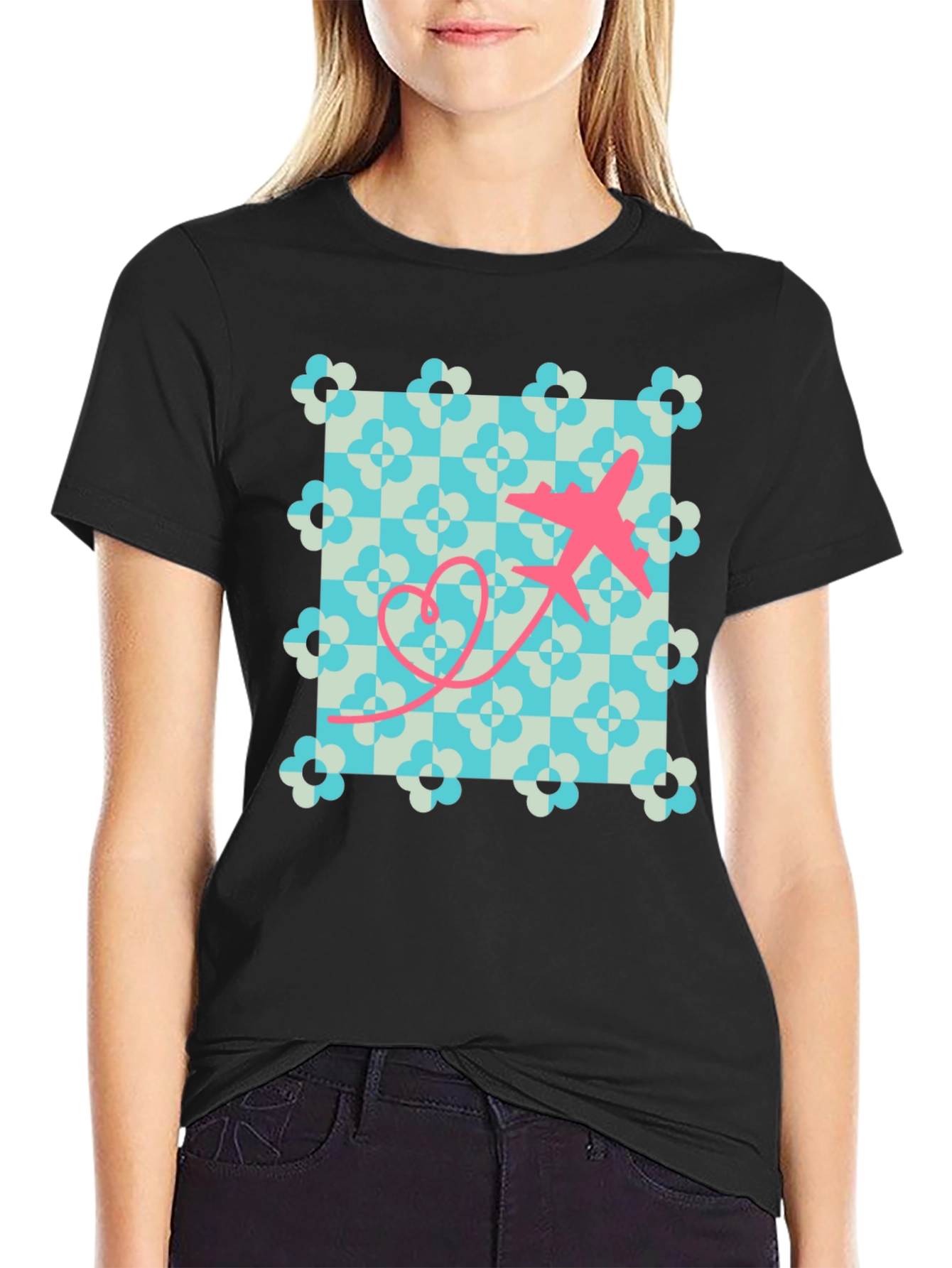 Retro Airplane Heart T-Shirt