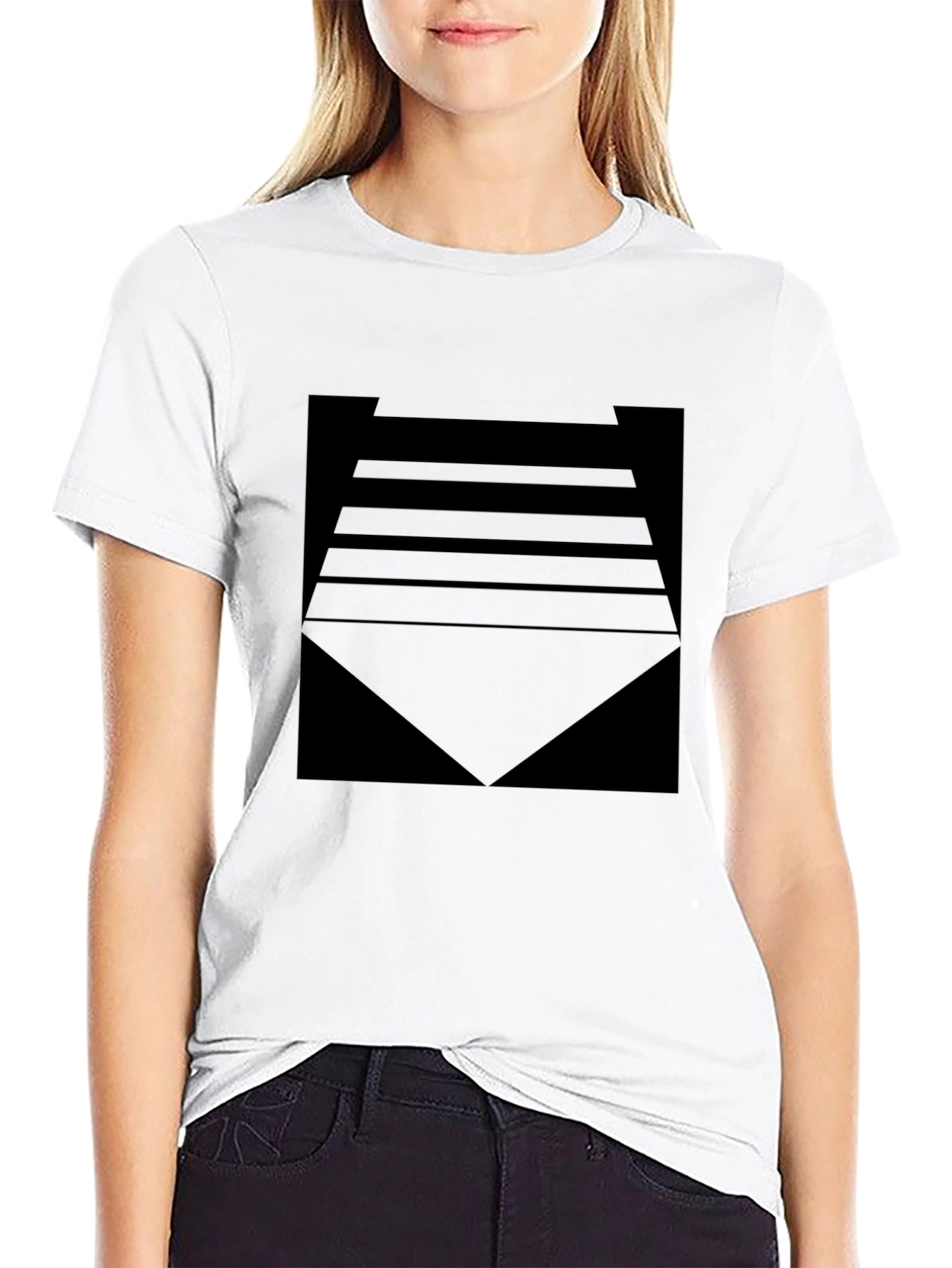 Abstract Geometric Black T-Shirt