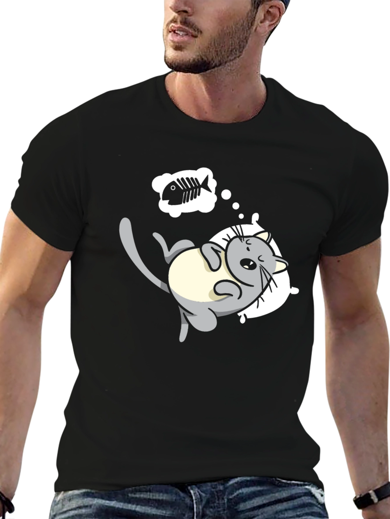 Dreaming Cat Graphic T-Shirt