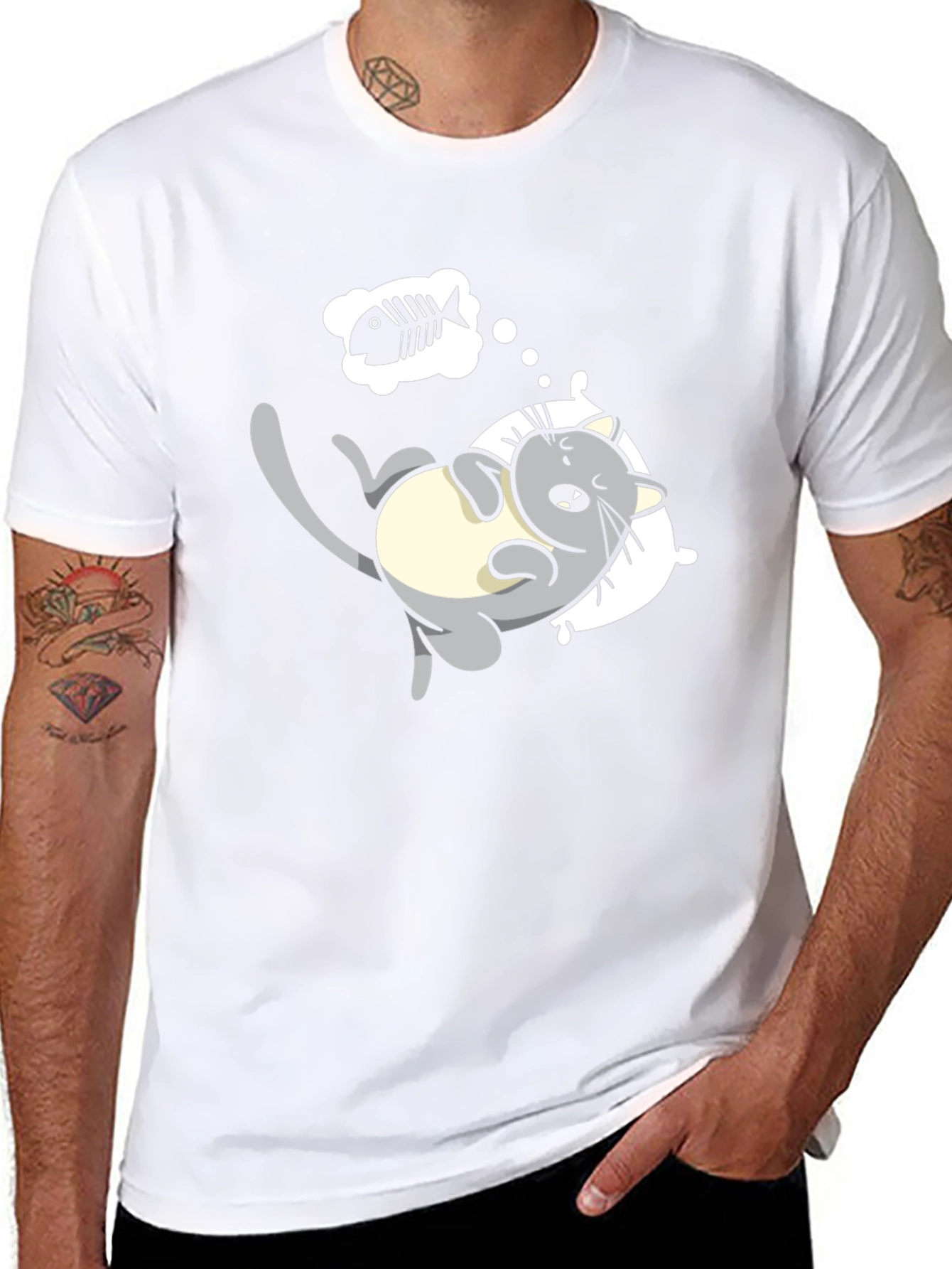 Dreaming Cat Graphic T-Shirt