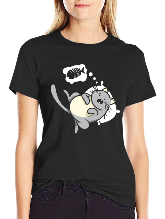 Dreaming Cat Graphic T-Shirt