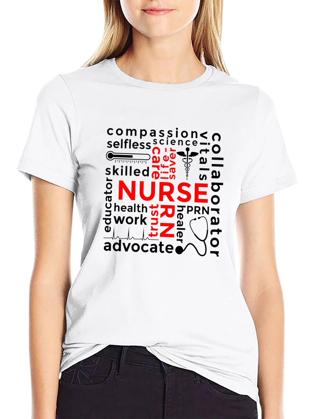 Nurse Word Cloud T-Shirt - RN Appreciation Tee