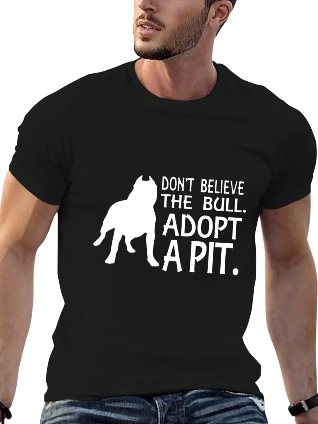 Adopt a Pit Bull Black T-Shirt