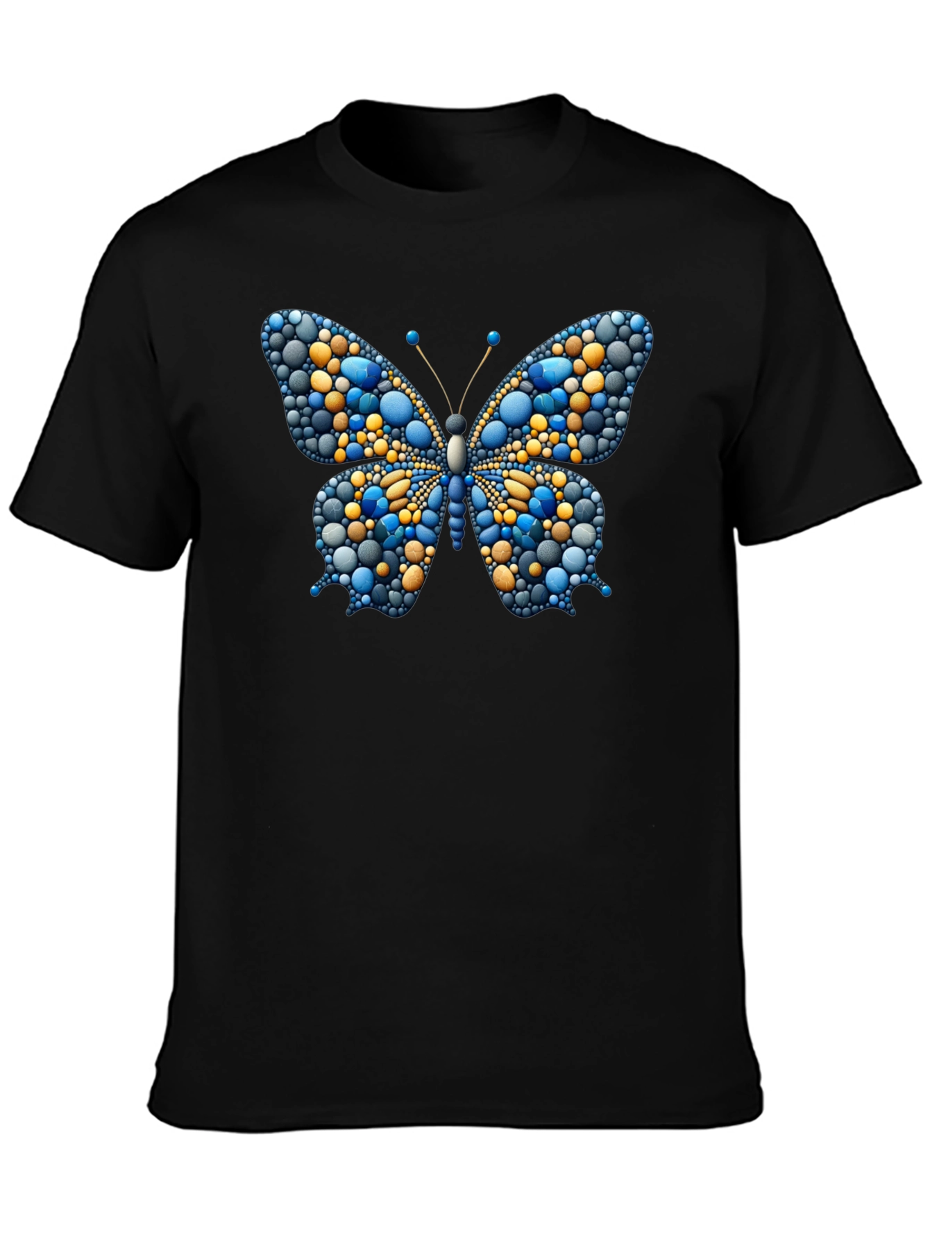 Blue & Gold Butterfly Graphic Tee