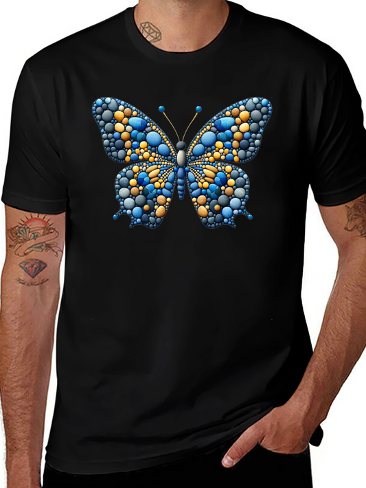Blue & Gold Butterfly Graphic Tee