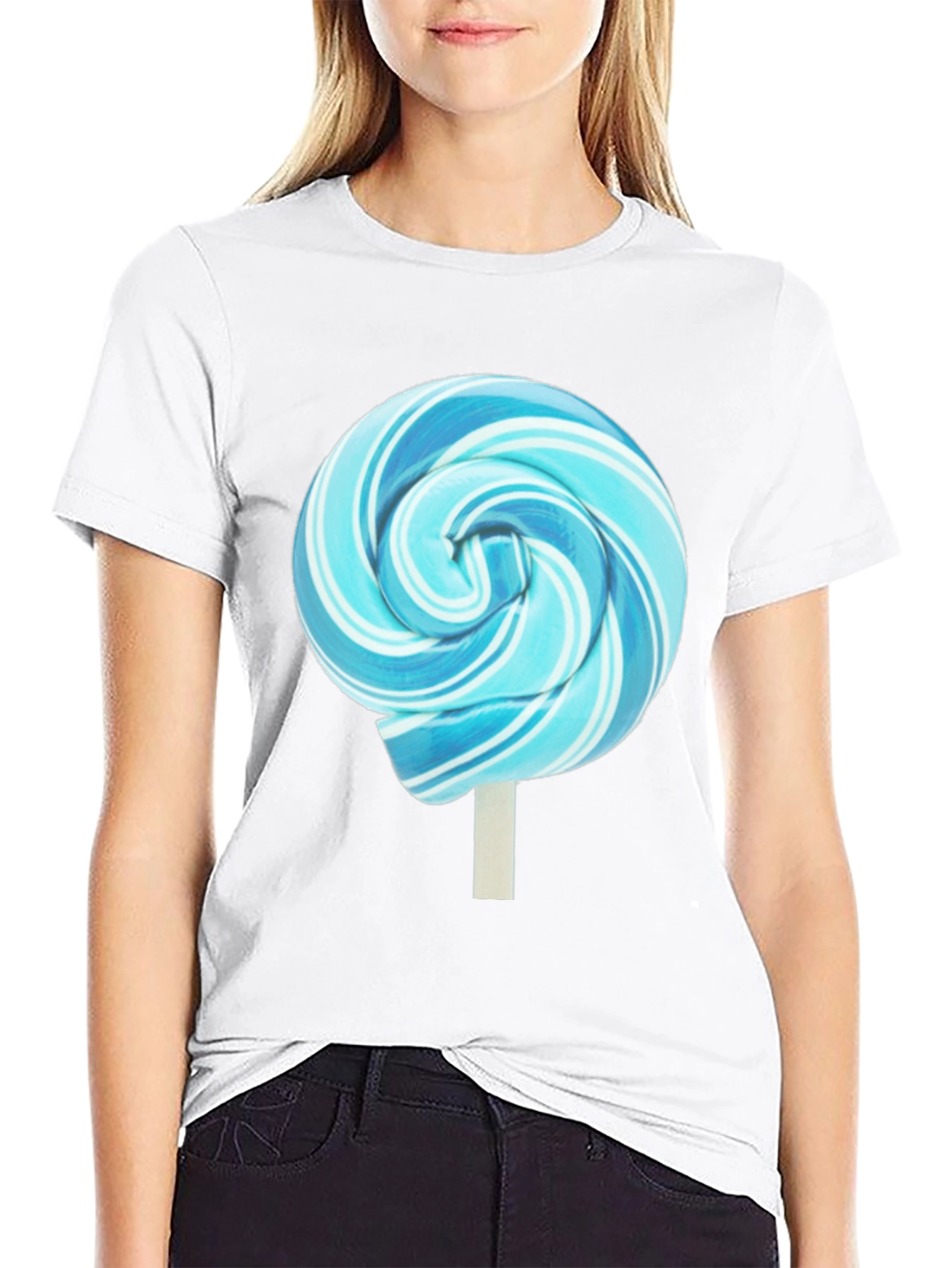 Blue Swirl Lollipop Graphic T-Shirt