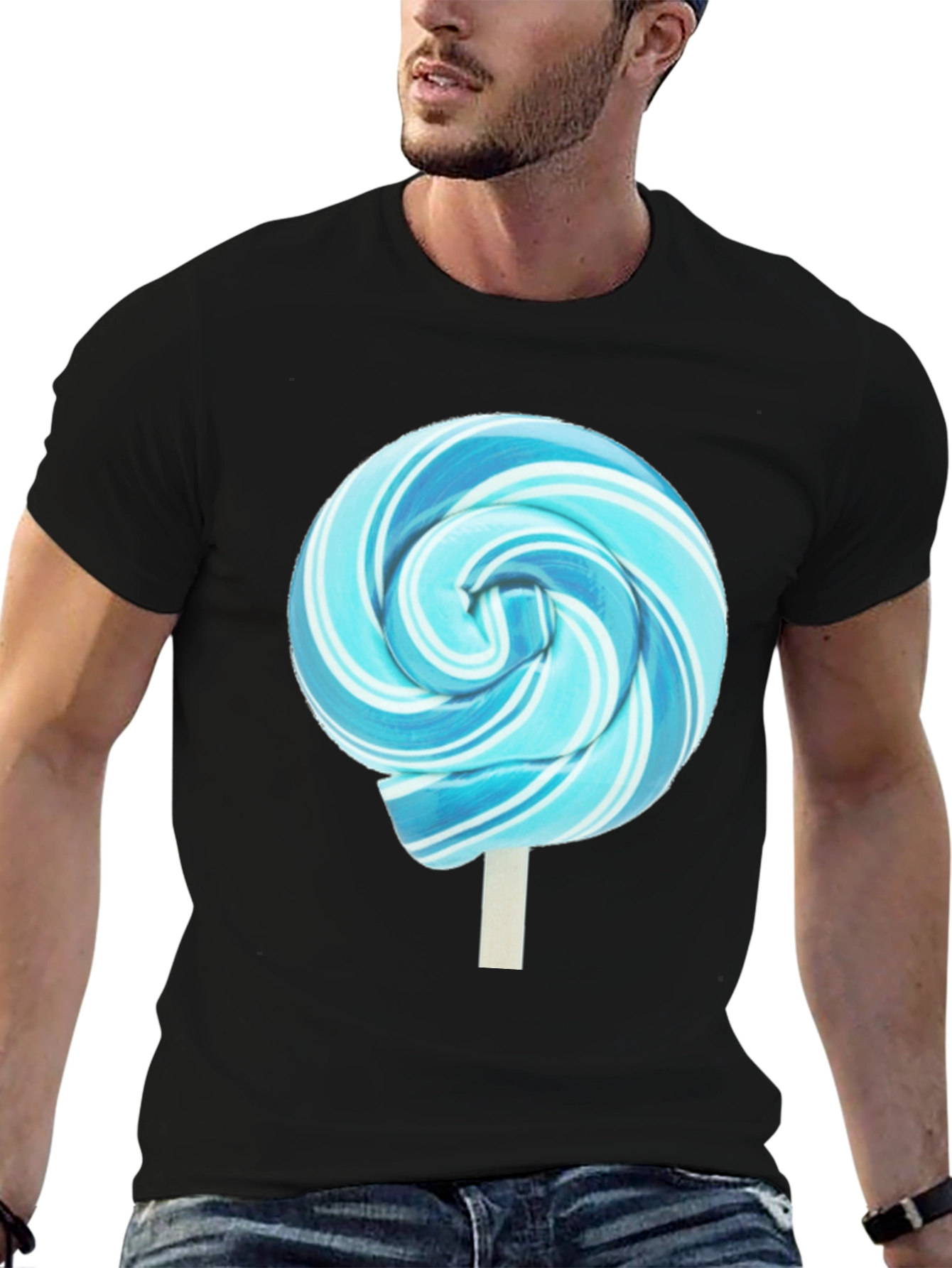 Blue Swirl Lollipop Graphic T-Shirt