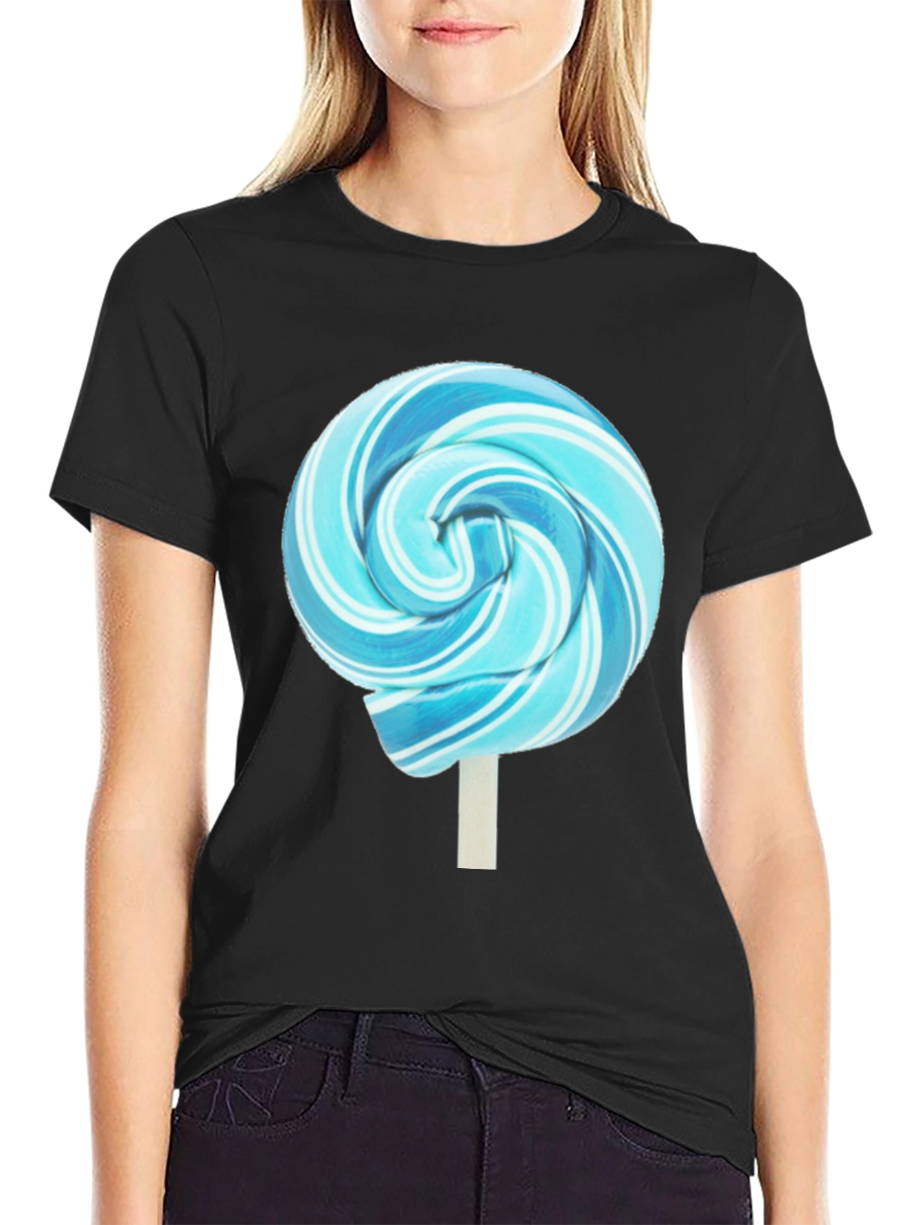 Blue Swirl Lollipop Graphic T-Shirt