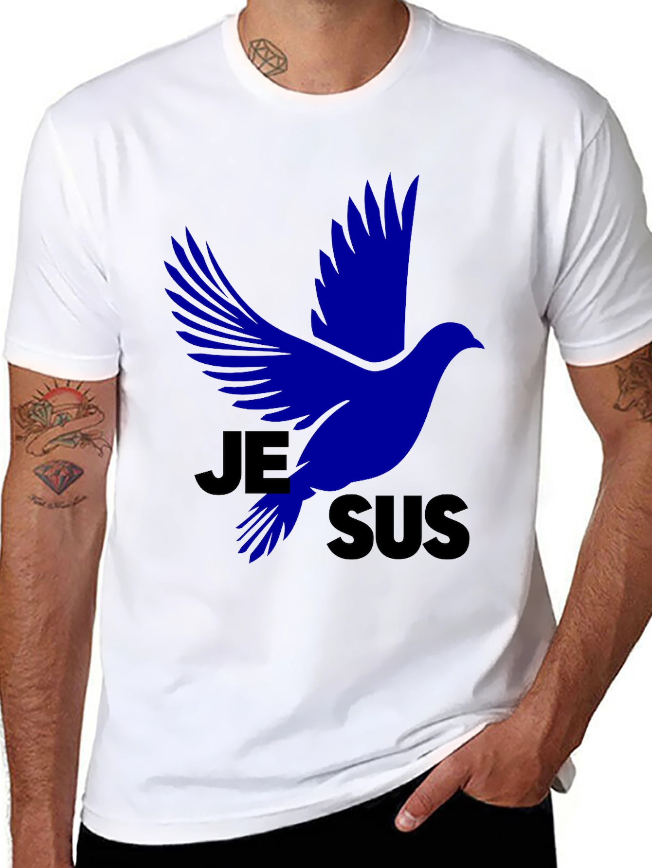 Jesus Dove Graphic Tee - Black Christian T-Shirt