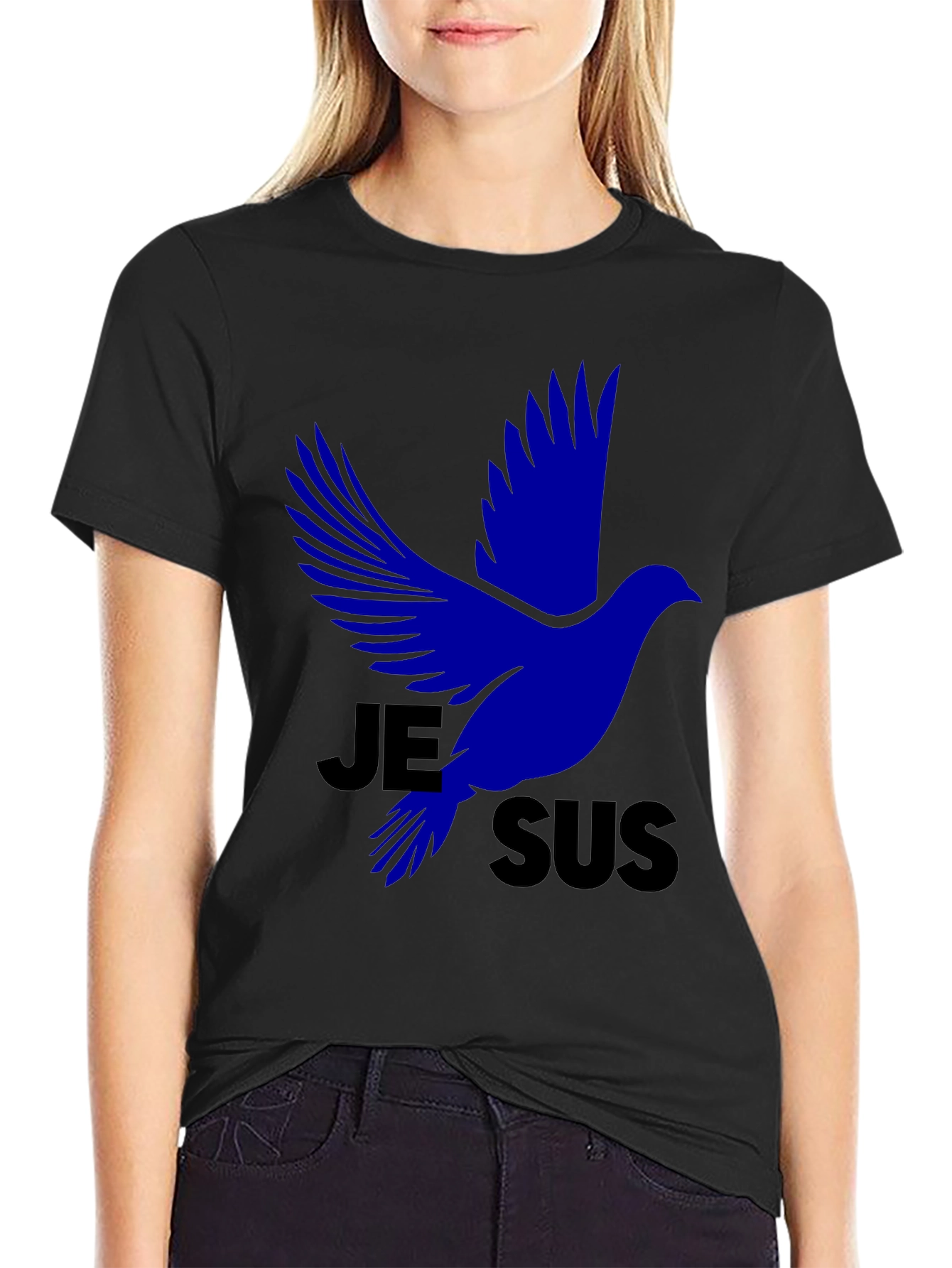 Jesus Dove Graphic Tee - Black Christian T-Shirt