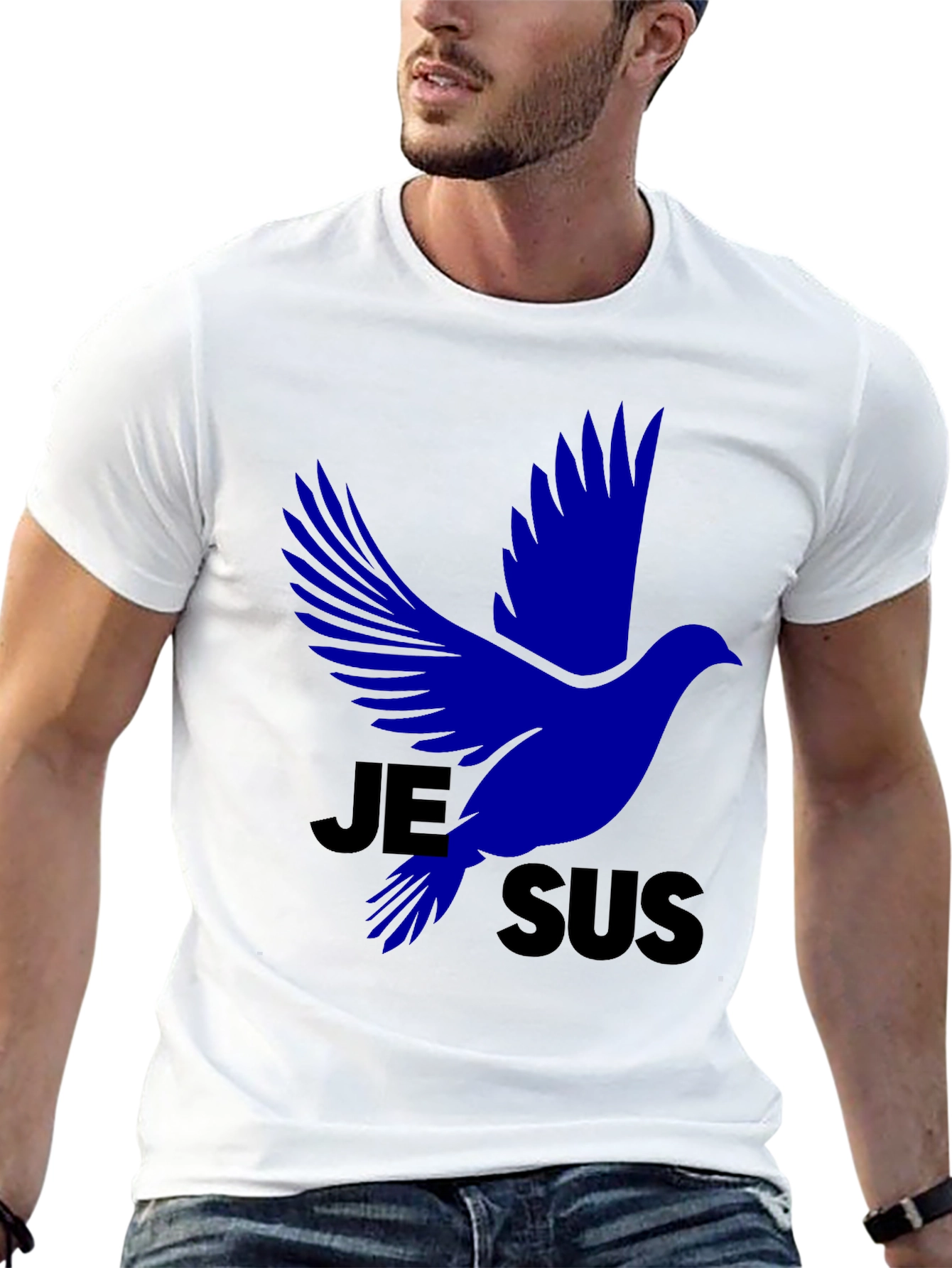 Jesus Dove Graphic Tee - Black Christian T-Shirt