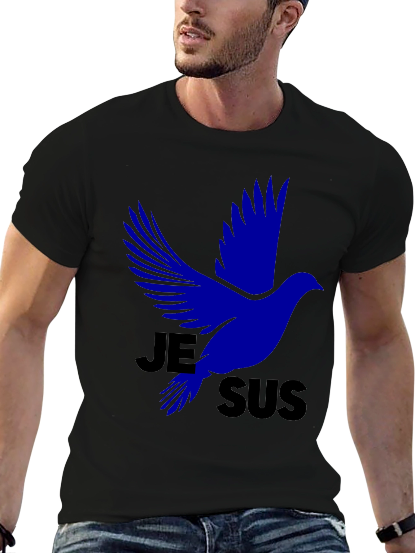 Jesus Dove Graphic Tee - Black Christian T-Shirt