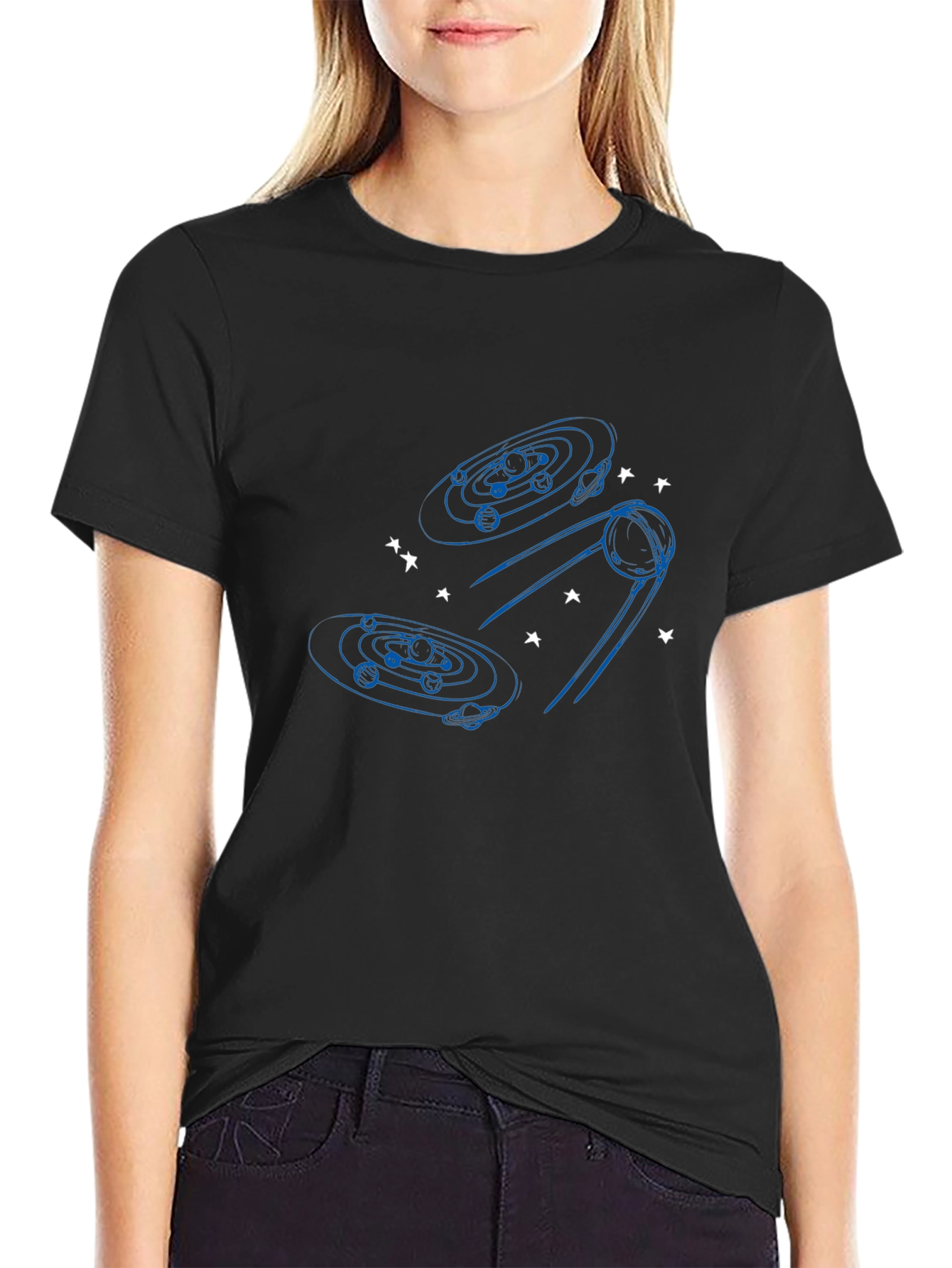 Cosmic Black T-Shirt - Space Design