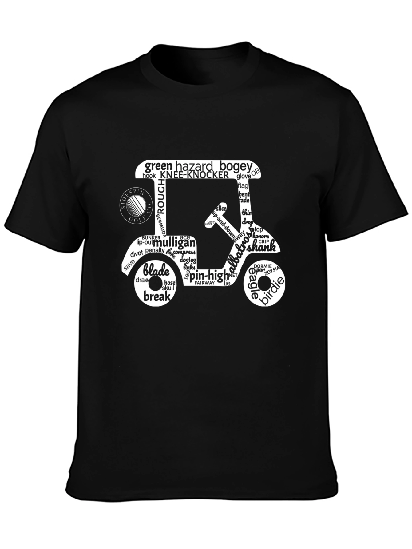 Golf Cart Word Art Tee - Golfers Essential