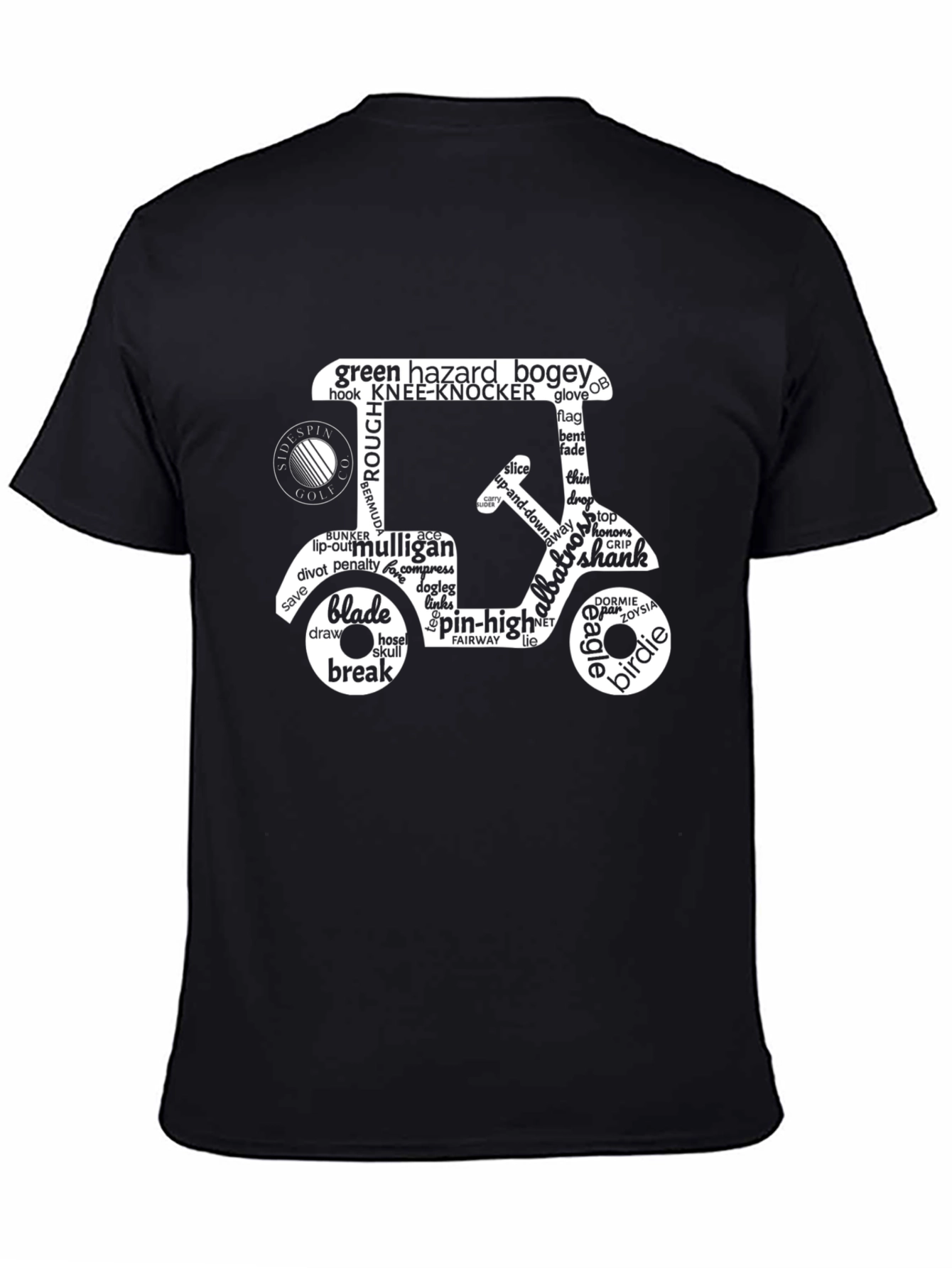 Golf Cart Word Art Tee - Golfers Essential