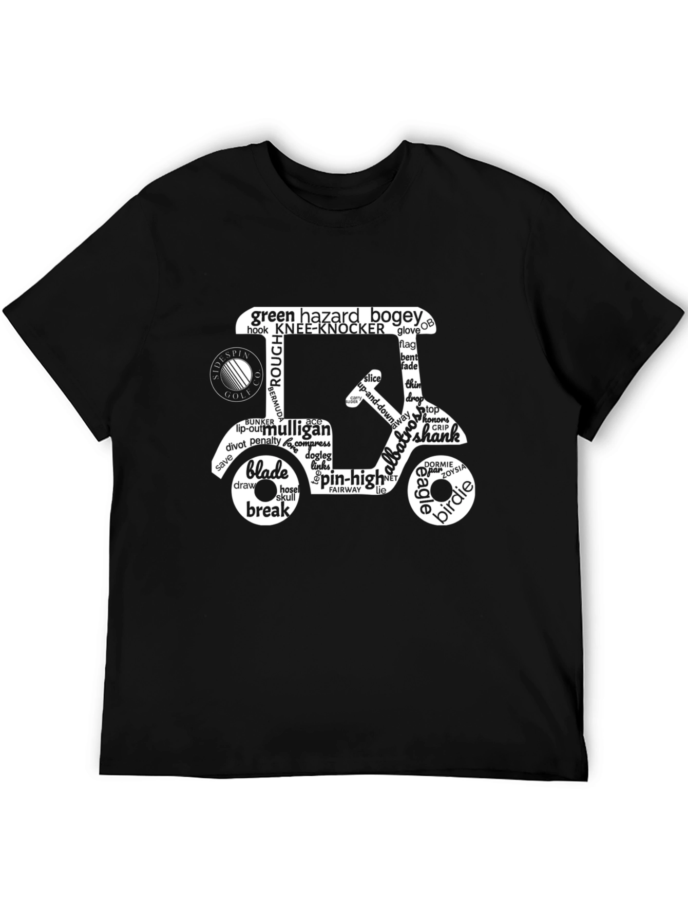 Golf Cart Word Art Tee - Golfers Essential
