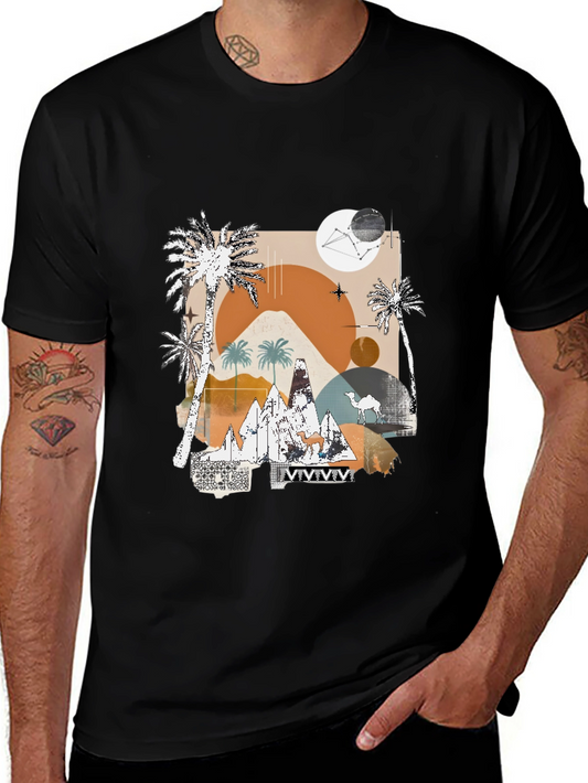 Desert Graphic Tee - Modern Abstract Design