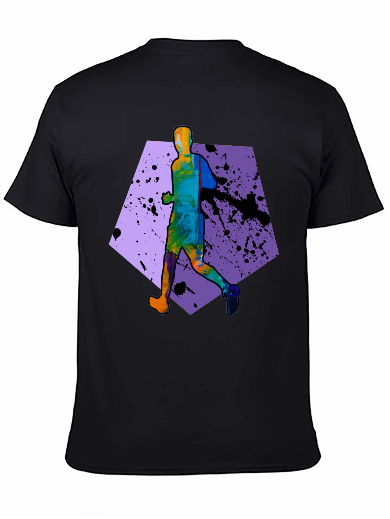 Mens Running Graphic T-Shirt - Black