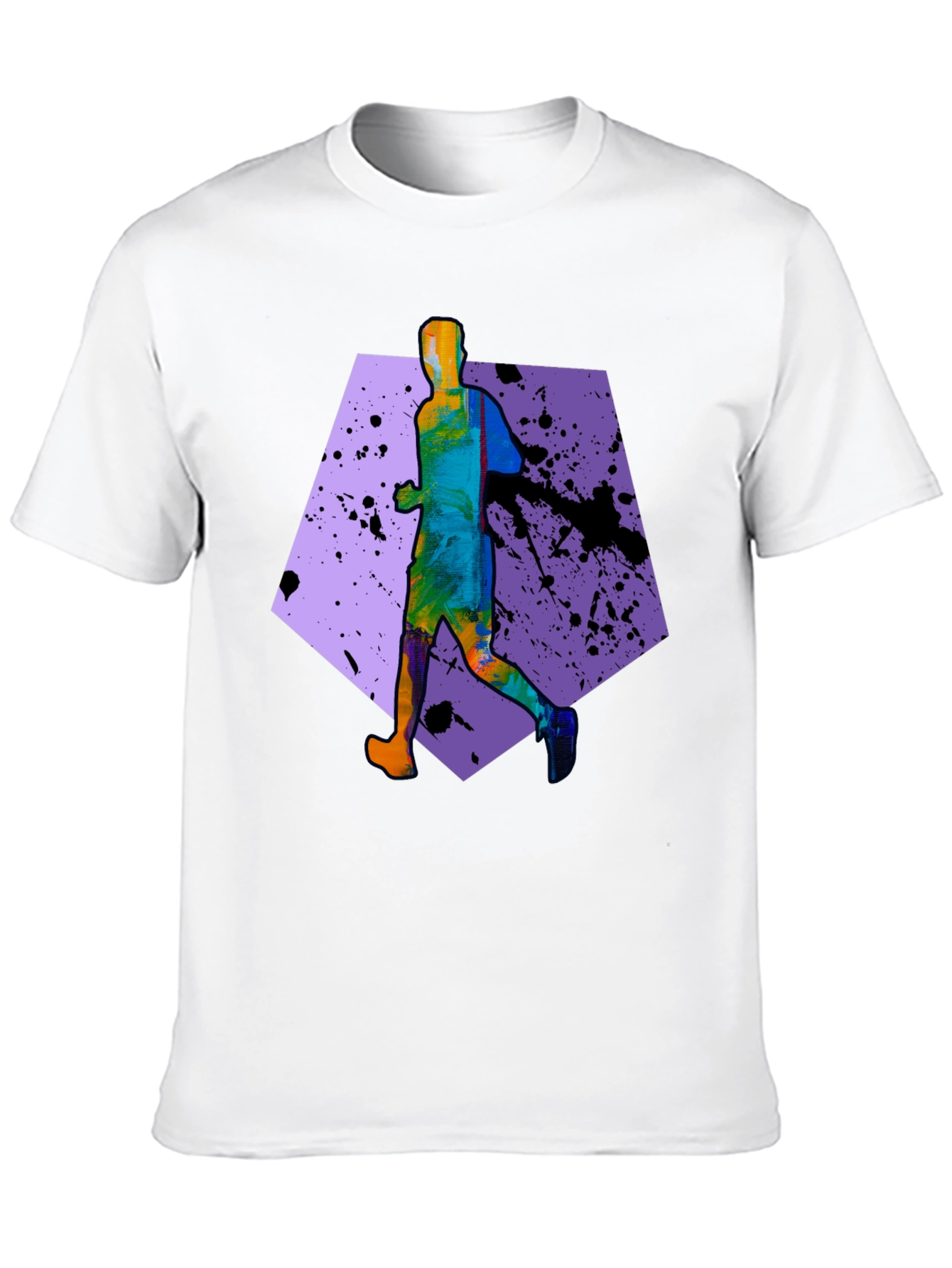 Mens Running Graphic T-Shirt - Black