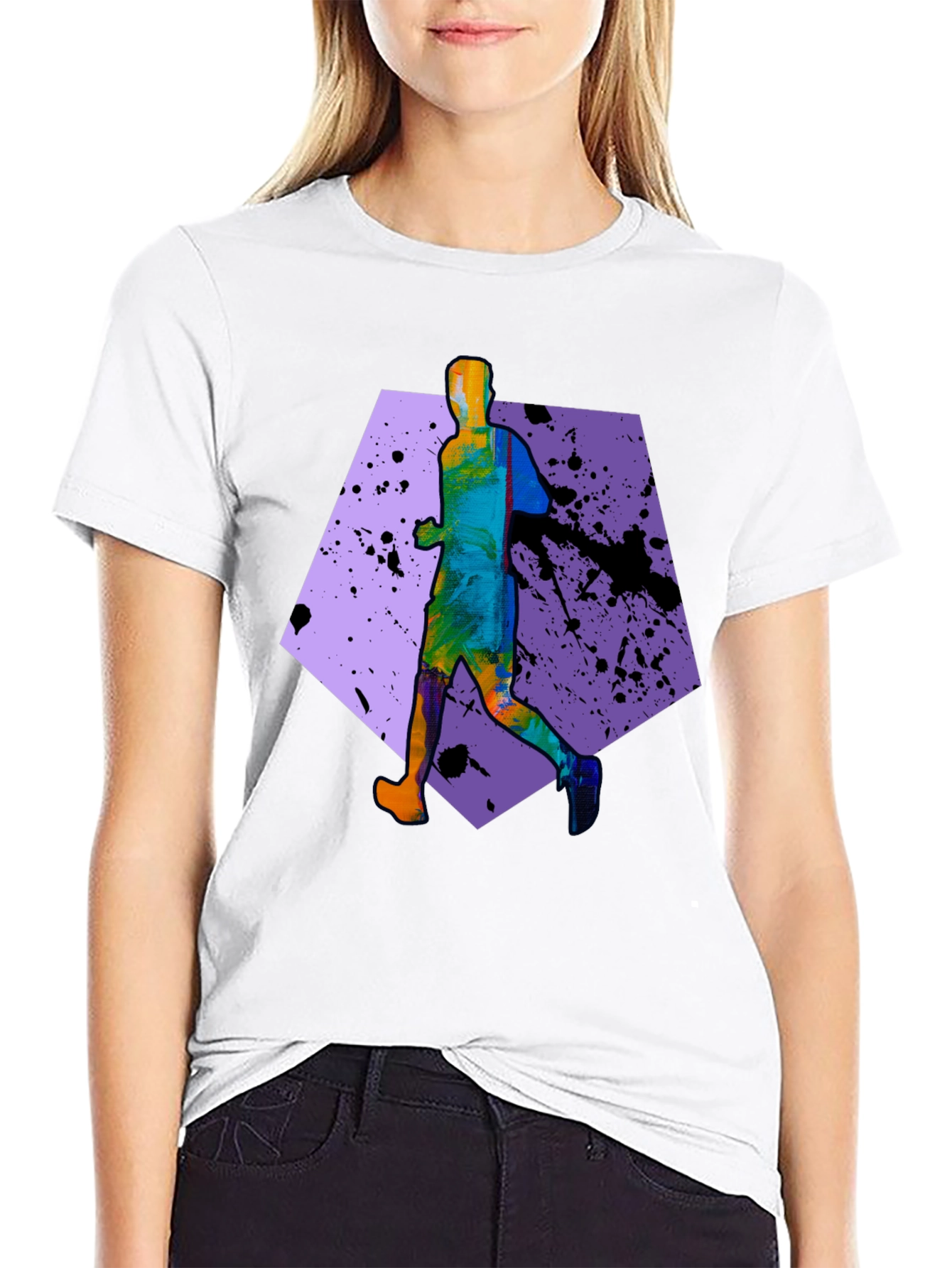 Mens Running Graphic T-Shirt - Black