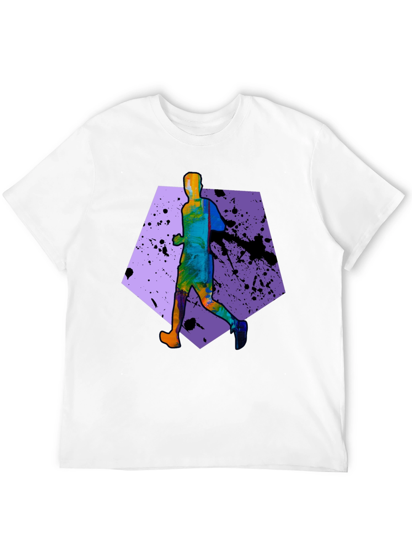 Mens Running Graphic T-Shirt - Black