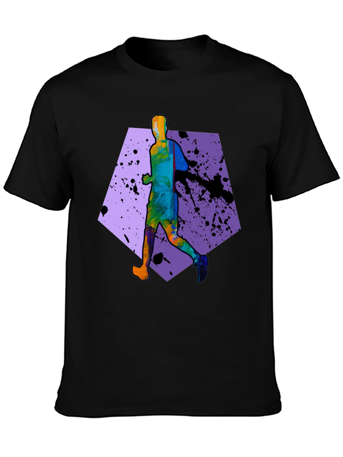 Mens Running Graphic T-Shirt - Black