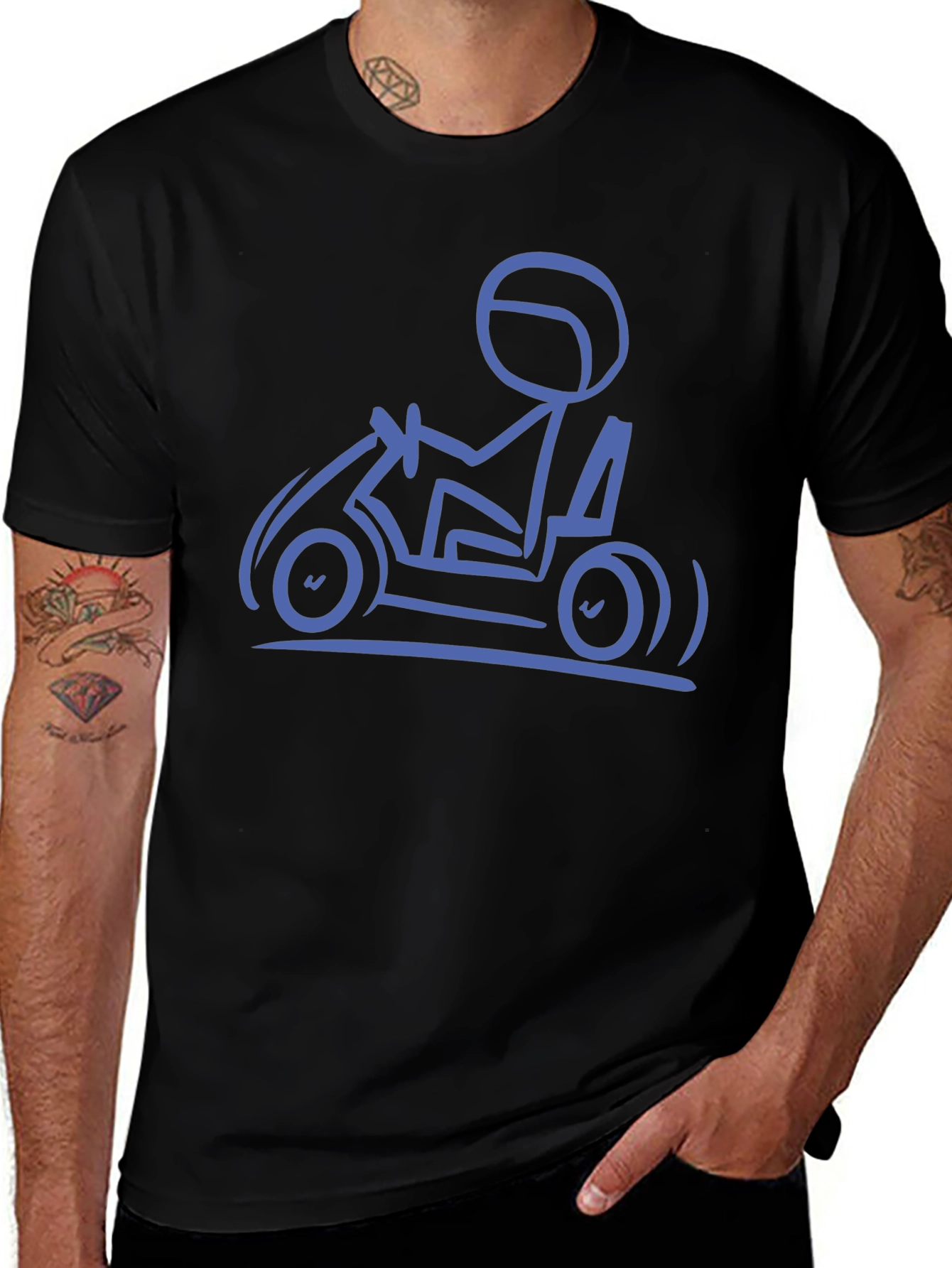 Go-Kart Enthusiast Graphic Tee - Black