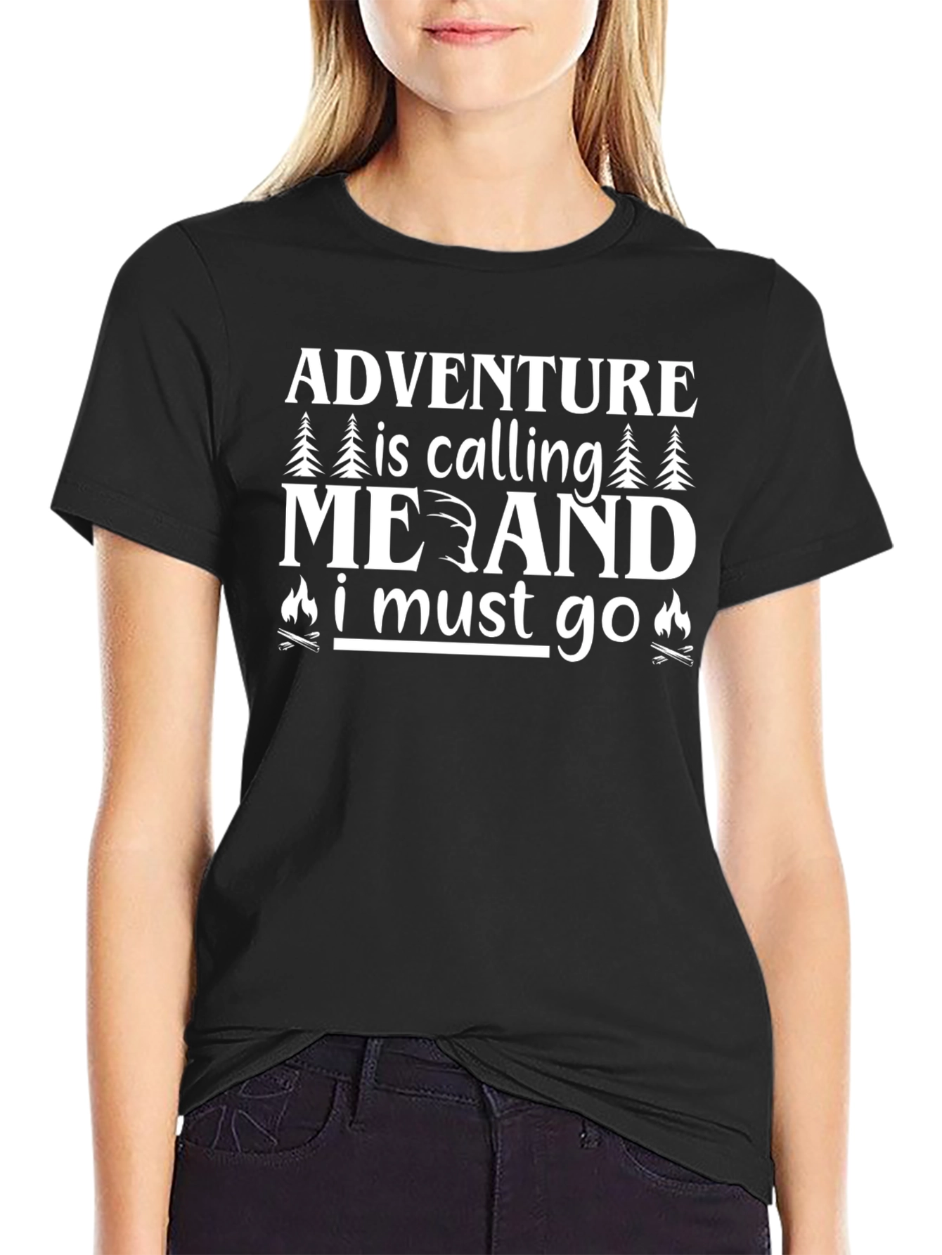 Adventure Calling Graphic Tee - Black